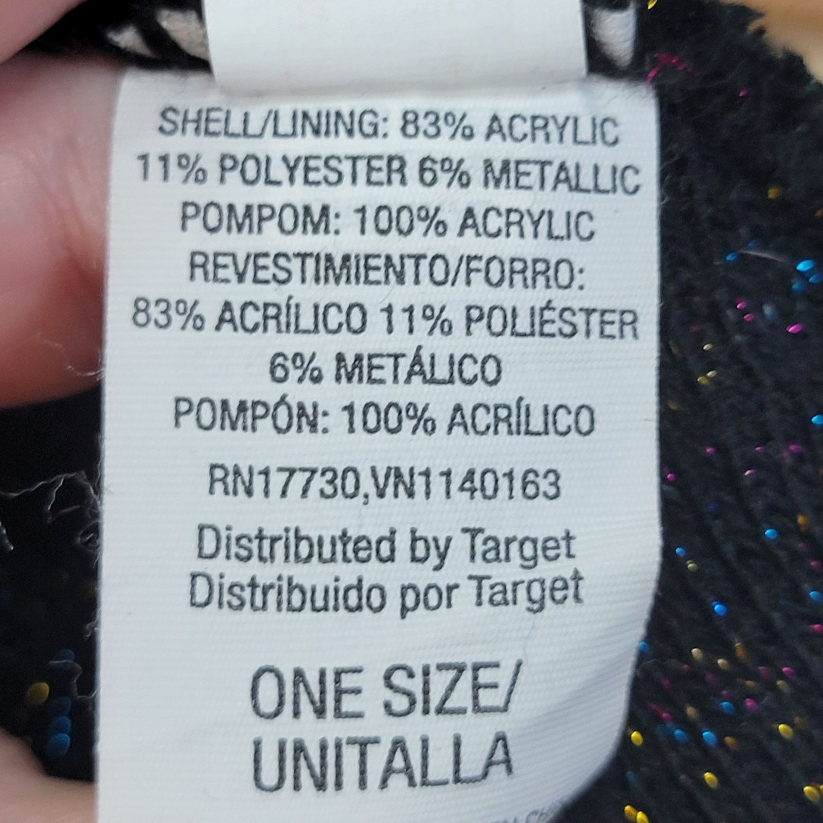 Other Made For Play Black Shimmer Unisex Knit Beanie - Size OS Size ONE SIZE - 6 Thumbnail