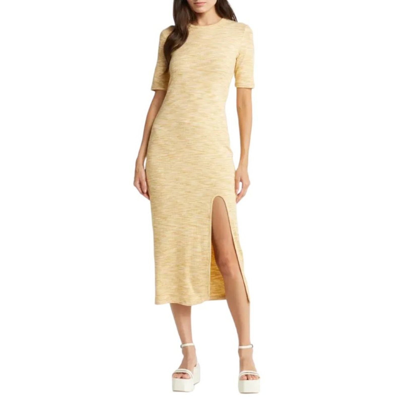 Samsoe Samsoe SAMSOE SAMSOE Hilde Desert Yellow Knit Dress XXS $190 MSRP Size XXS / US 00 / IT 34 - 1 Thumbnail
