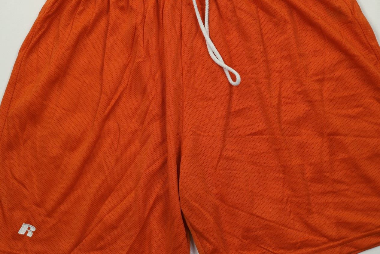 Russell Athletic × Vintage Vintage 90s Russell Athletic Above Knee Shorts Orange Nylon Size US 36 / EU 52 - 3 Thumbnail