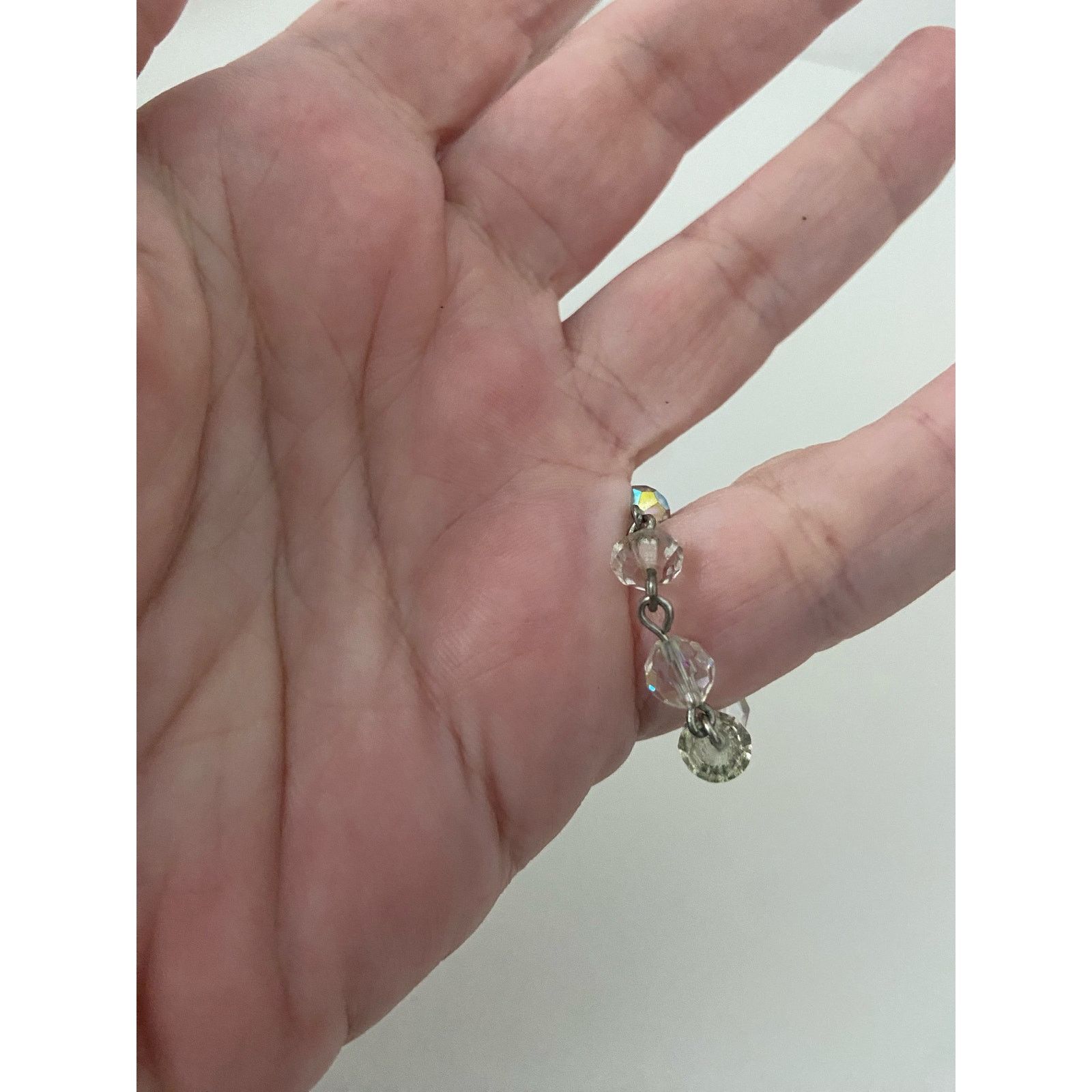 Handmade Upcycled clear glass bead ring size 7.5 Size ONE SIZE - 2 Thumbnail