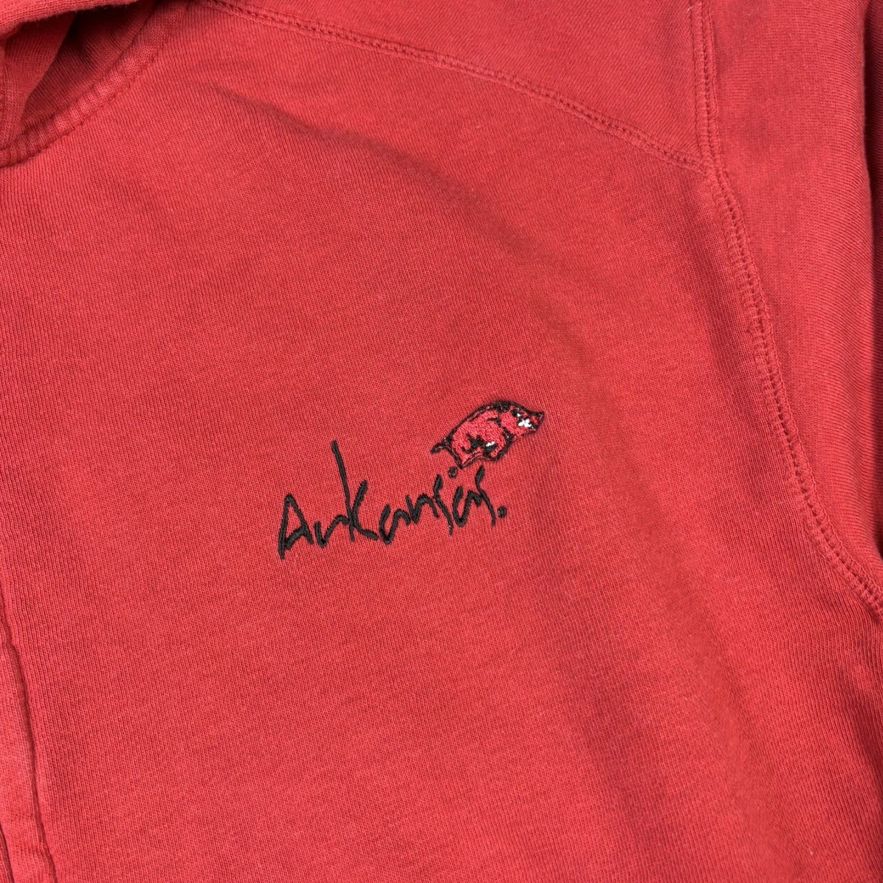 Vintage VINTAGE 90s Arkanasas University Full Zip Red Hoodie Mens L Size Size US L / EU 52-54 / 3 - 4 Thumbnail
