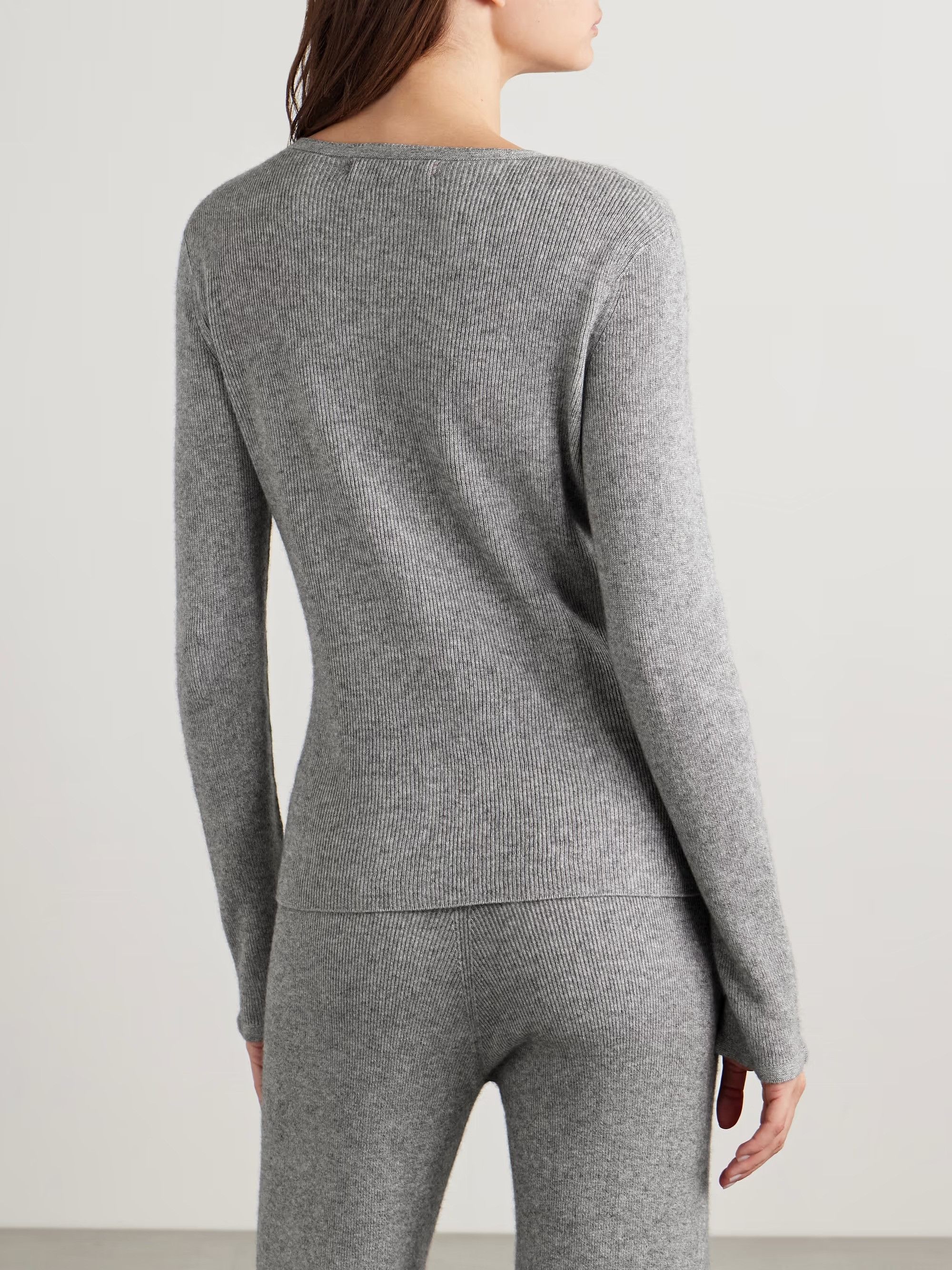 The Elder Statesman $1250 The Elder Statesman Light Grey Delicash Cardigan Size L / US 10 / IT 46 - 3 Thumbnail
