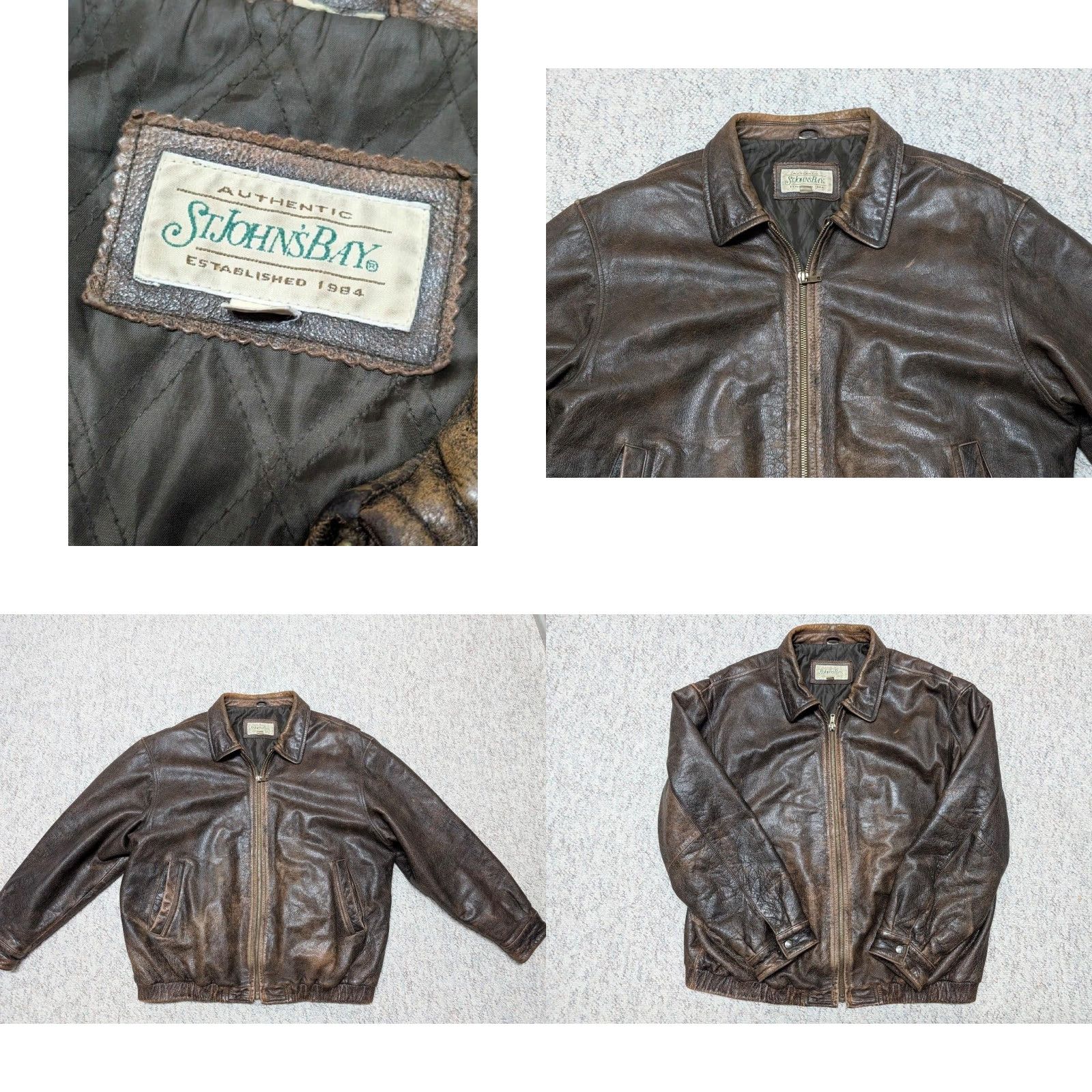 Vintage VINTAGE leather jacket Bomber Jacket 2XL Mens brown 48-50 PATINA distressed 1990s mad max motorcycle jacket Size US XXL / EU 58 / 5 - 8 Thumbnail