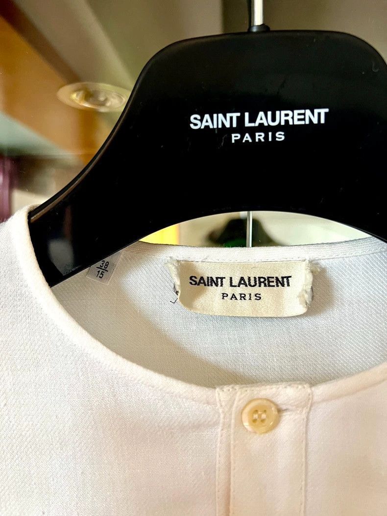 Saint Laurent Paris saint laurent white henley long sleeve-2507 Size US S / EU 44-46 / 1 - 8 Thumbnail