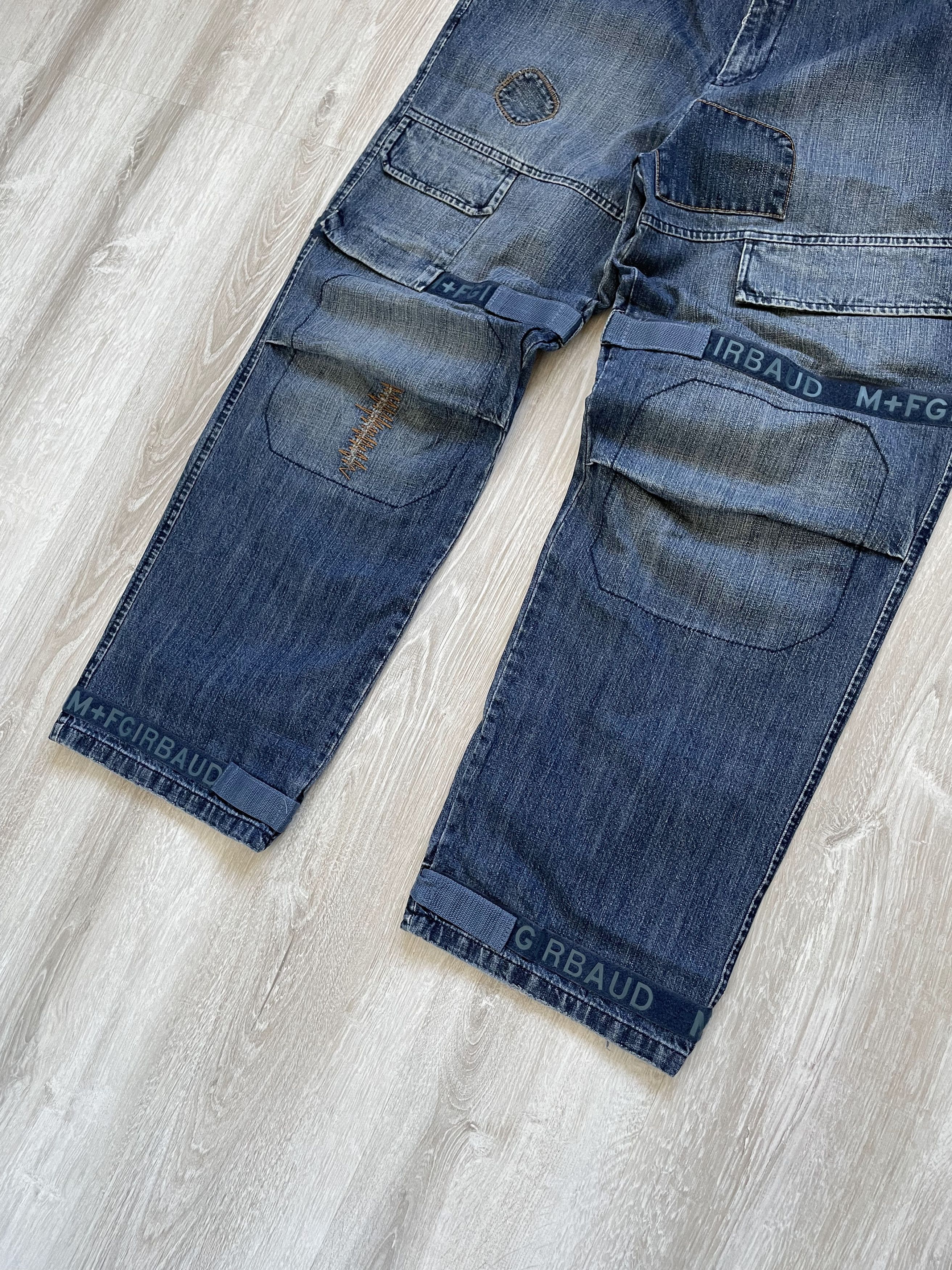 Le Grande Bleu (L.G.B.) Vintage Marithe Francois Girbaud Tape Straps Baggy Pants Size US 40 / EU 56 - 3 Thumbnail