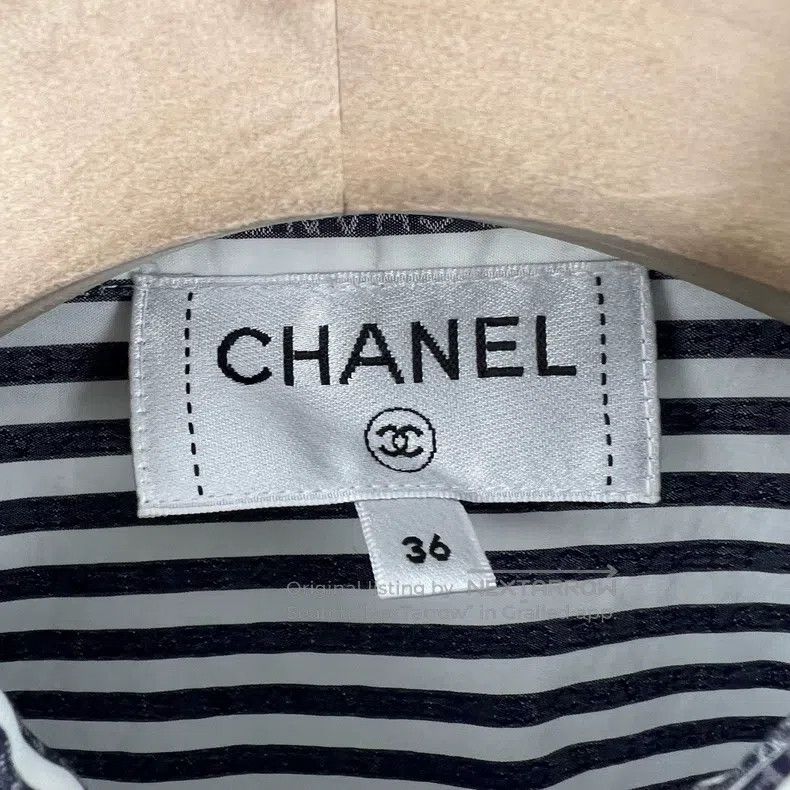 Chanel Chanel Black and white dark pattern logo laced shirt Size XS / US 0-2 / IT 36-38 - 3 Thumbnail
