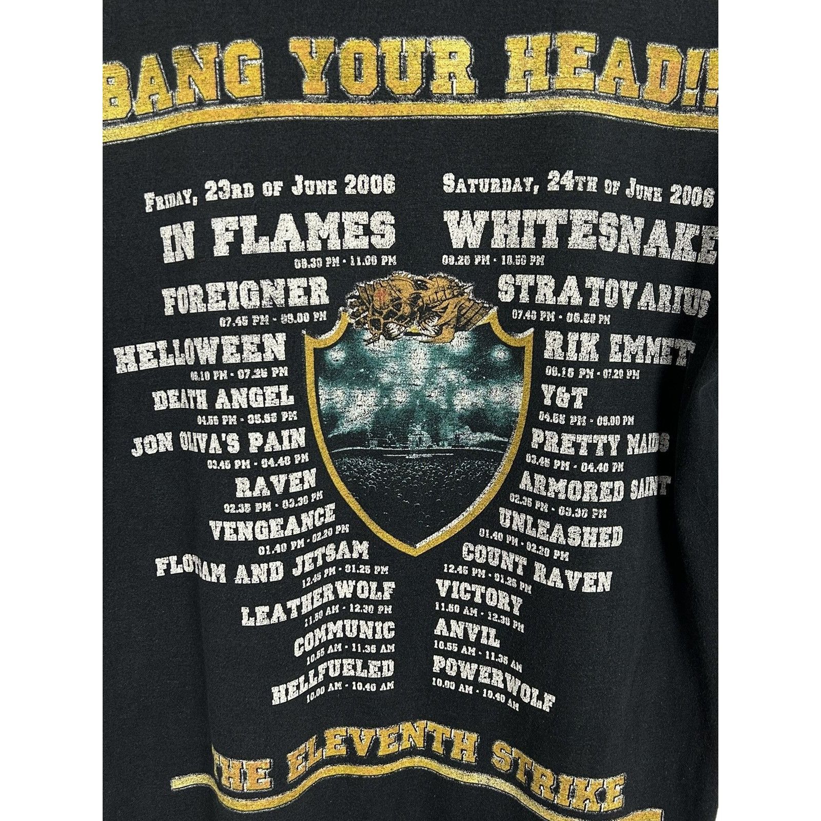 Band Tees 00s Vintage Bang Your Head 2006 Festival Crew T-Shirt Size US M / EU 48-50 / 2 - 6 Thumbnail