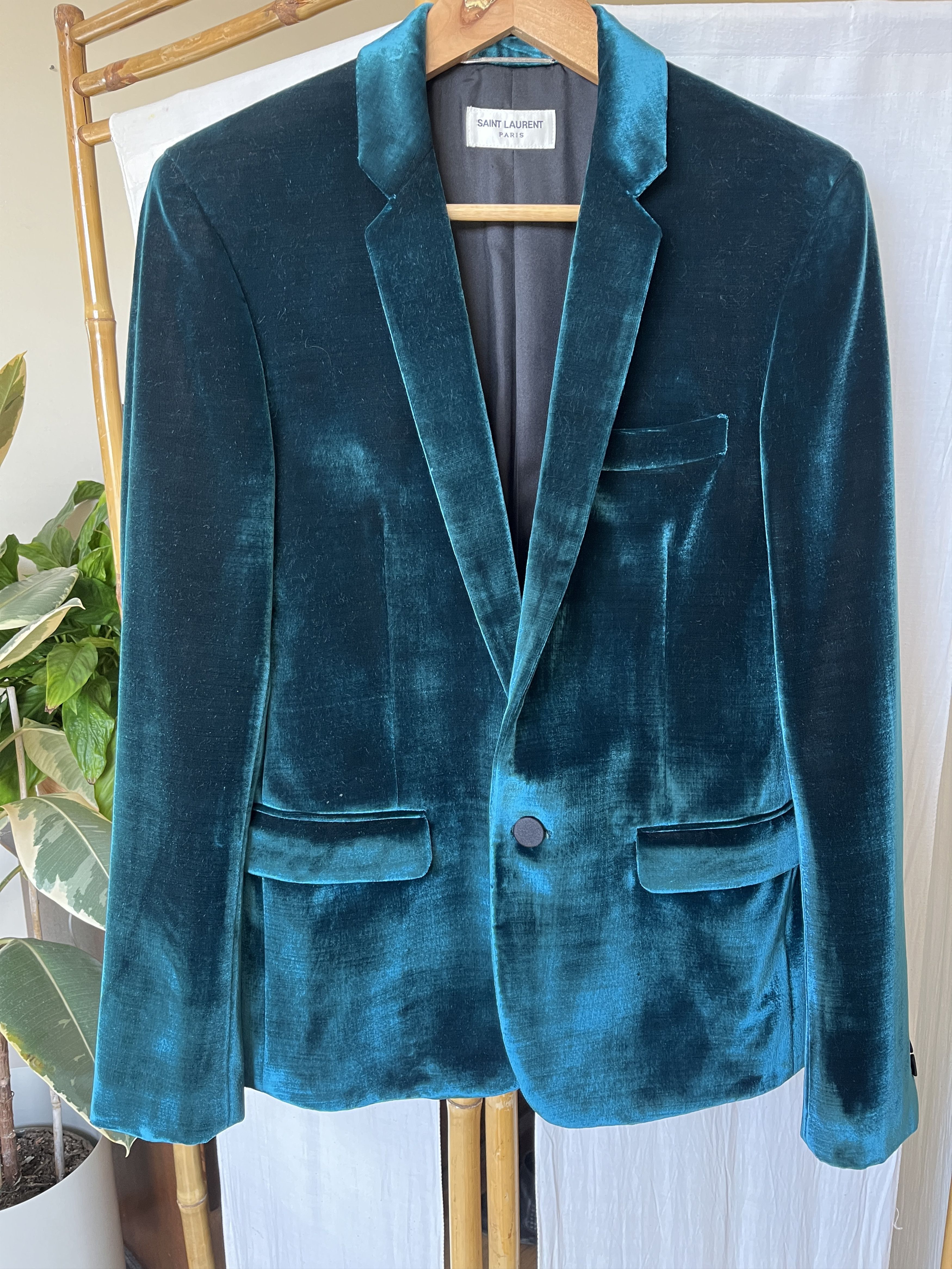 Saint Laurent Paris Saint Lauren Silk & Cotton Blazer Size 46S - 1 Thumbnail