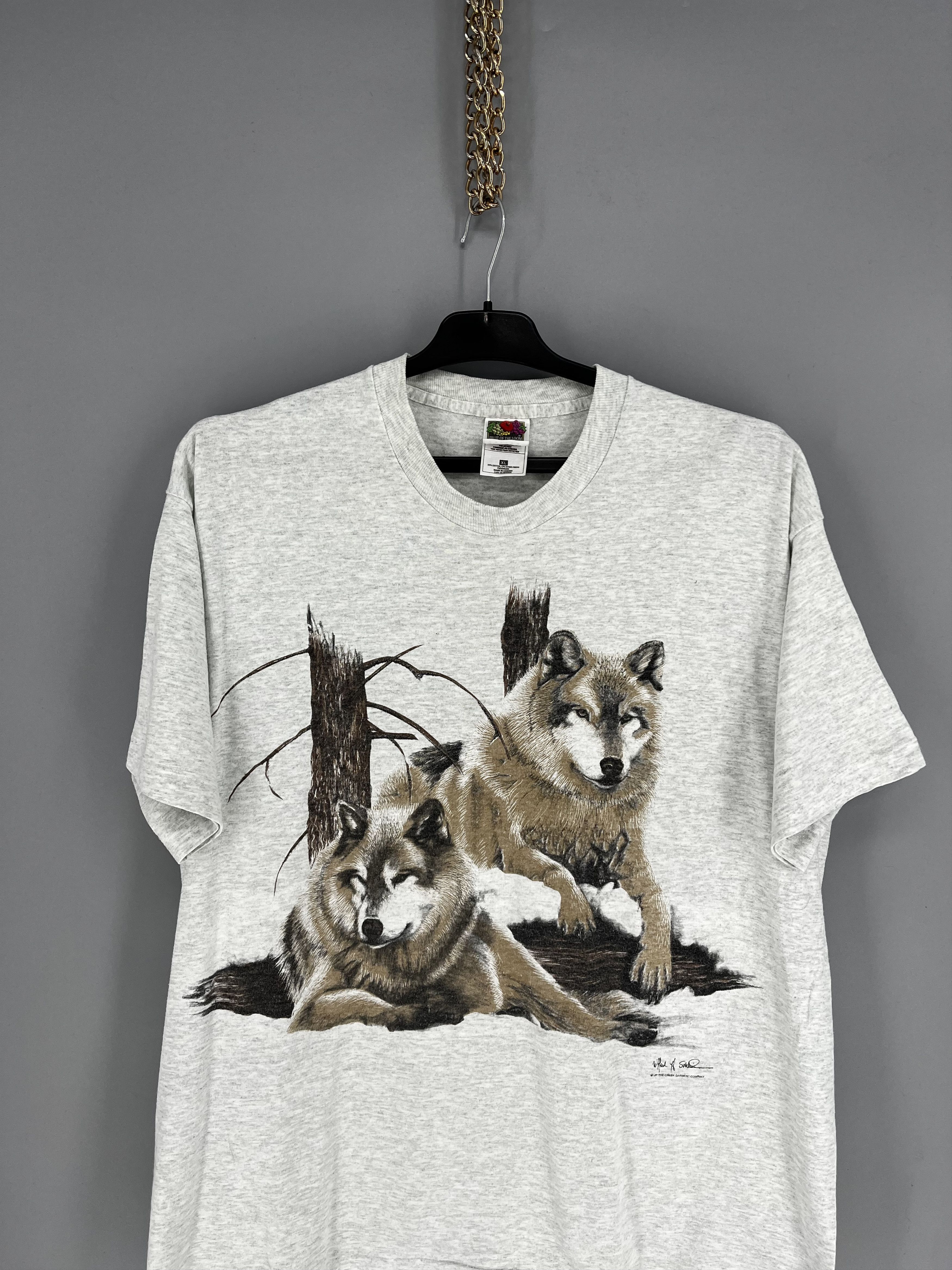 Vintage Vintage 90s Wolf Face Boxy Fit Tee Toys Rock Size XL Size US XL / EU 56 / 4 - 6 Thumbnail