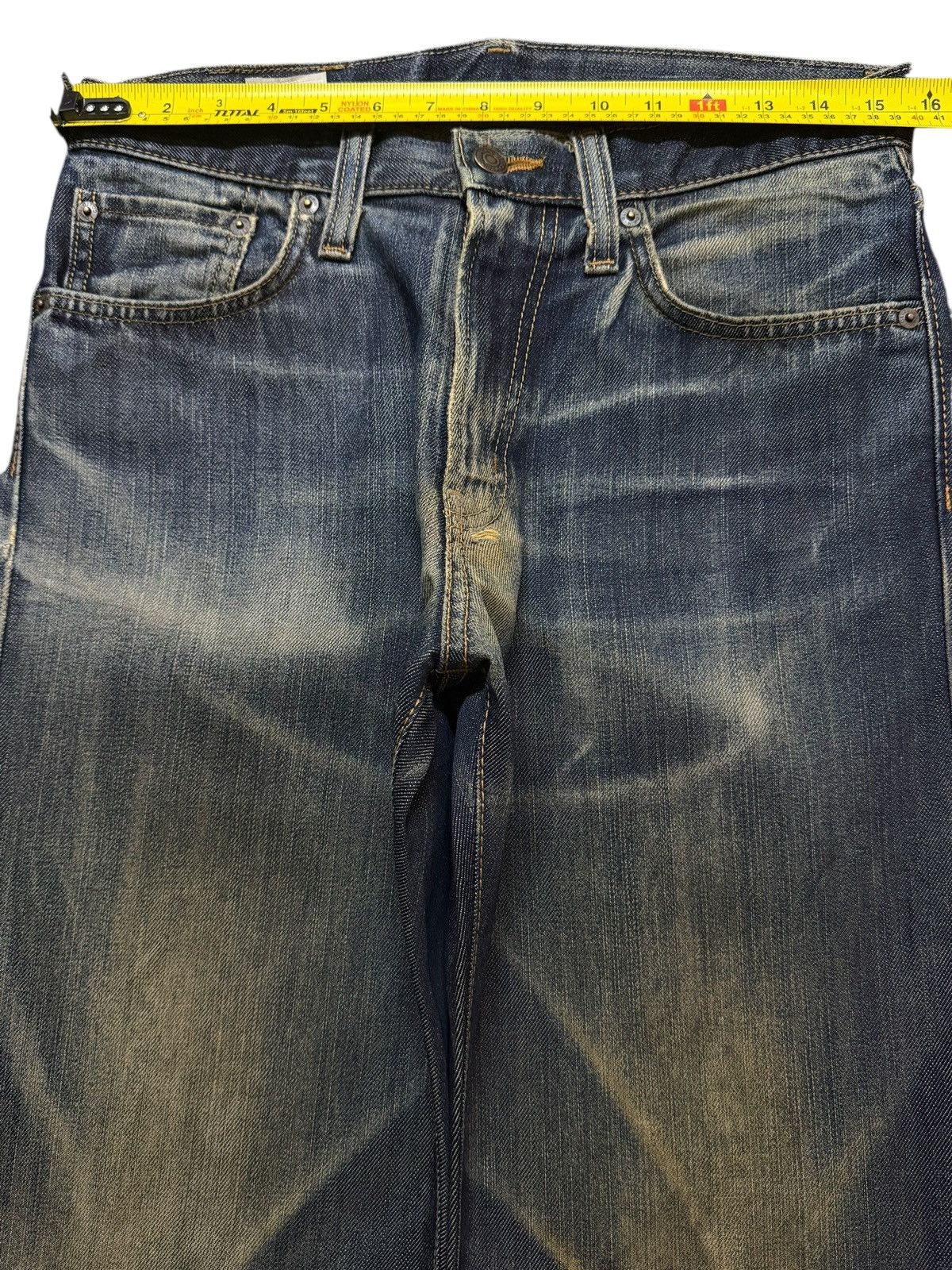 Edwin Vintage 90s Japan Edwin 404 Blue Mud Wash Whisker Loose Fit Size US 30 / EU 46 - 11 Thumbnail