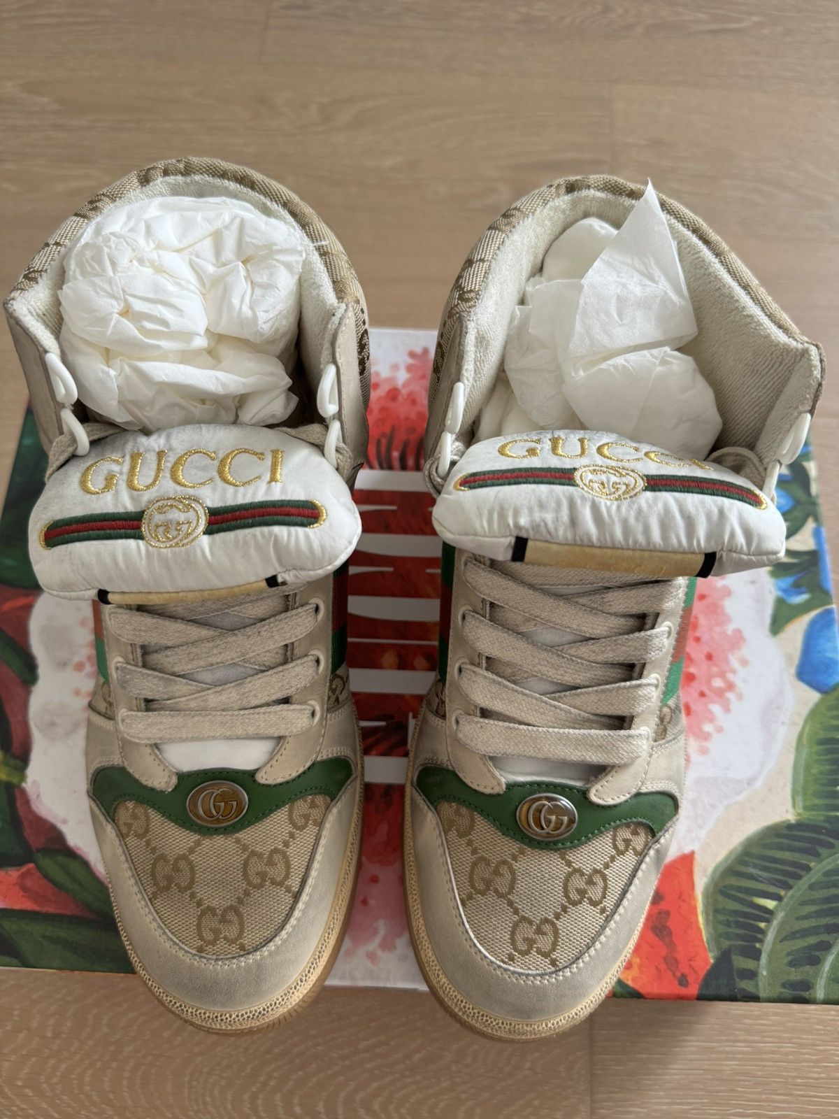 Gucci Gucci Men’s Screener GG High-Top Sneakers Size US 7.5 / EU 40-41 - 10 Thumbnail