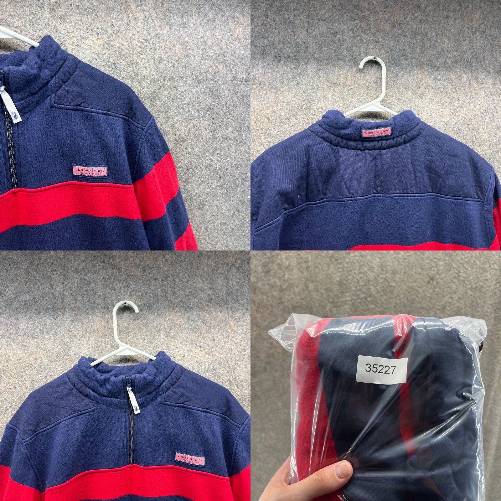 Vineyard Vines Vineyard Vines Pullover Men L Blue Striped Rugby Cotton Quarter Zip Mock Neck Logo Classic Preppy Sweater Size US L / EU 52-54 / 3 - 8 Thumbnail