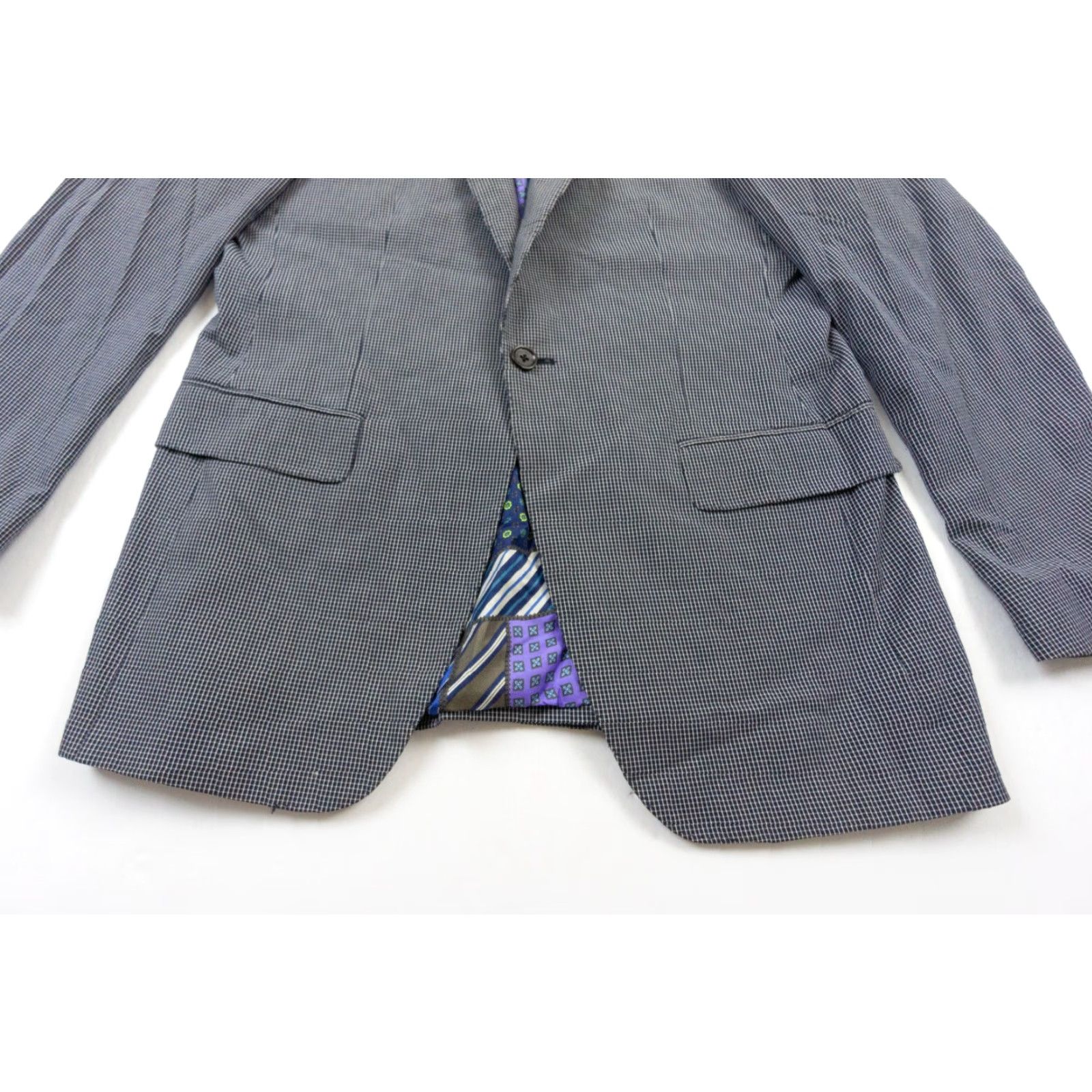 Etro ETRO Blazer 50 Blue Check Sport Coat Cotton Silk Lined Regular Fit Mens Size 50R - 3 Thumbnail