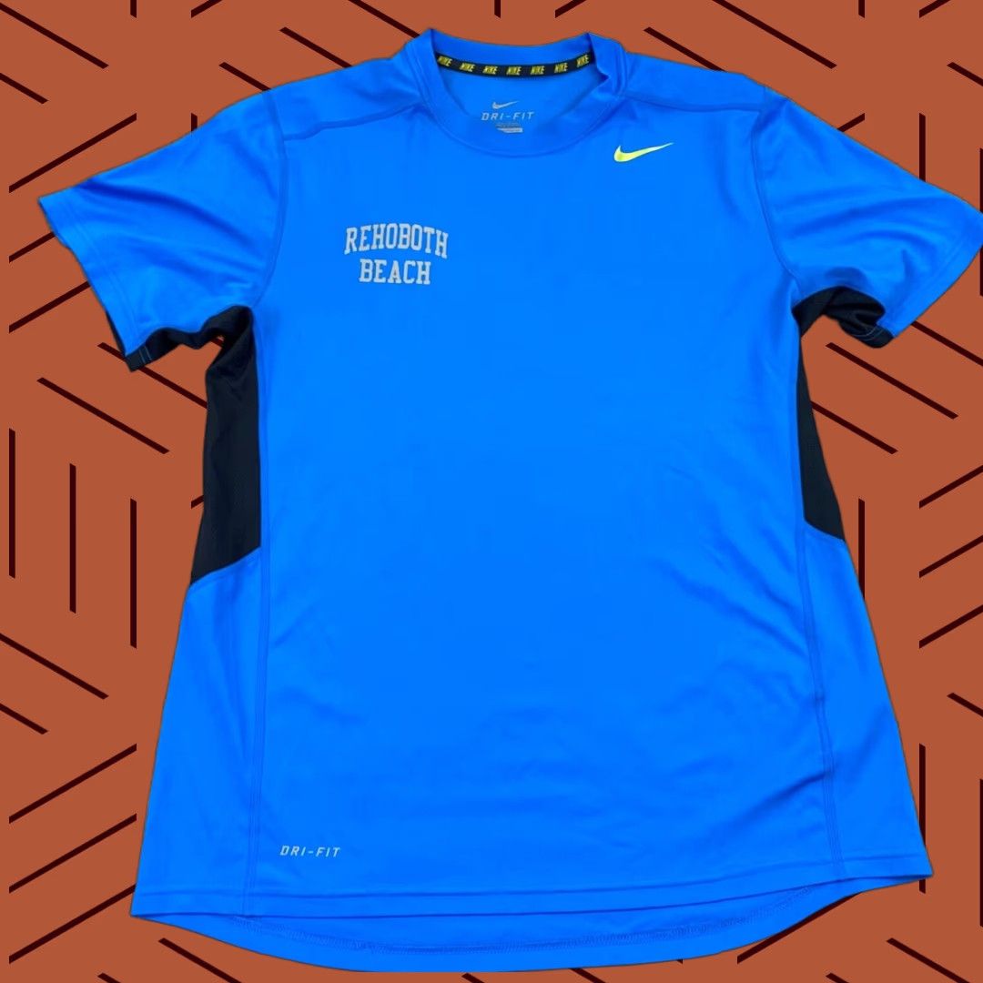 Nike Nike Dri-Fit Shirt Mens Medium Blue S/S Running Performance Casual Activewear Short Sleeve Size US M / EU 48-50 / 2 - 1 Thumbnail