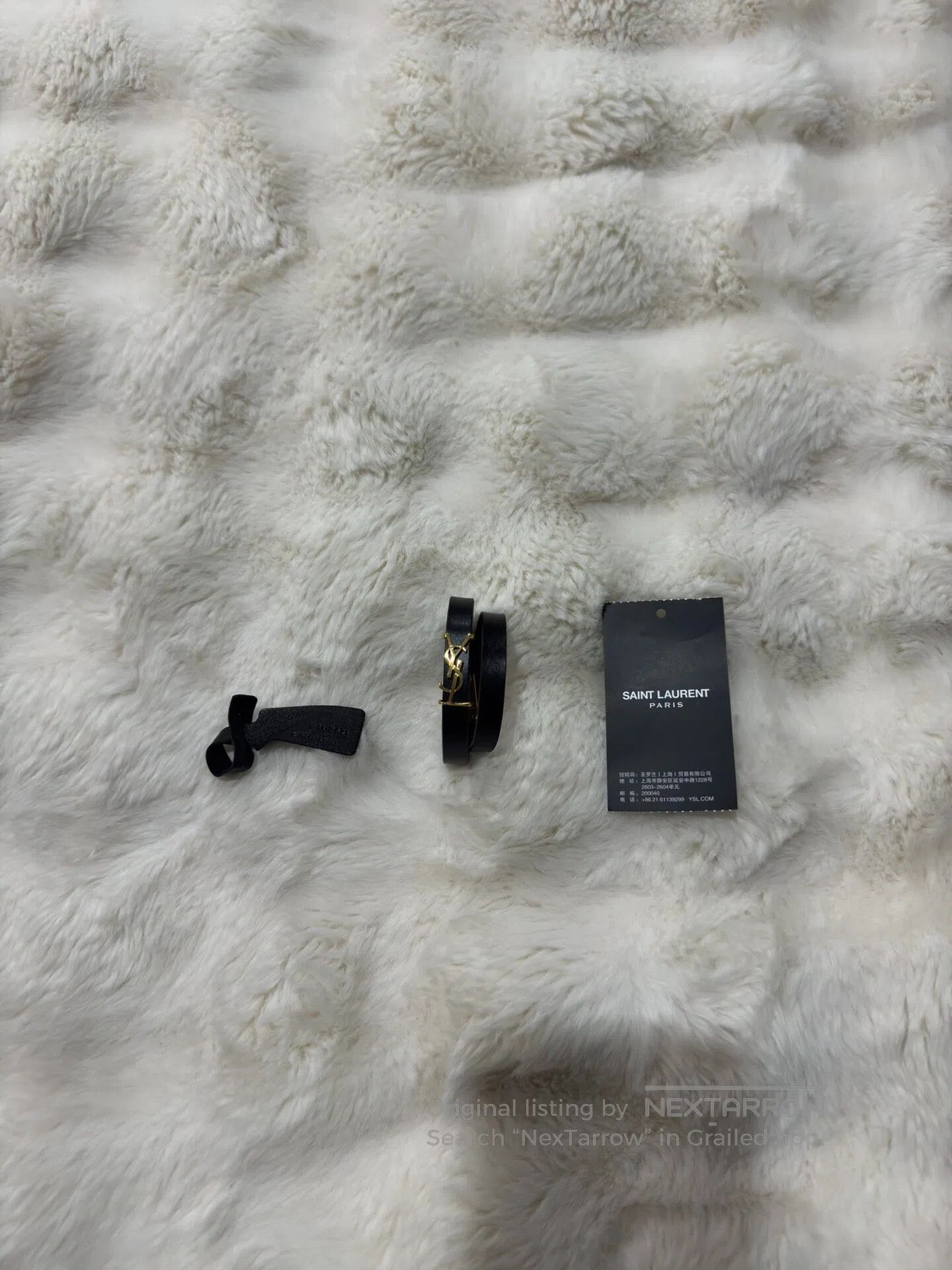 Saint Laurent Paris Saint Laurent Paris Black and gold double ring buckle brac Size ONE SIZE - 3 Thumbnail