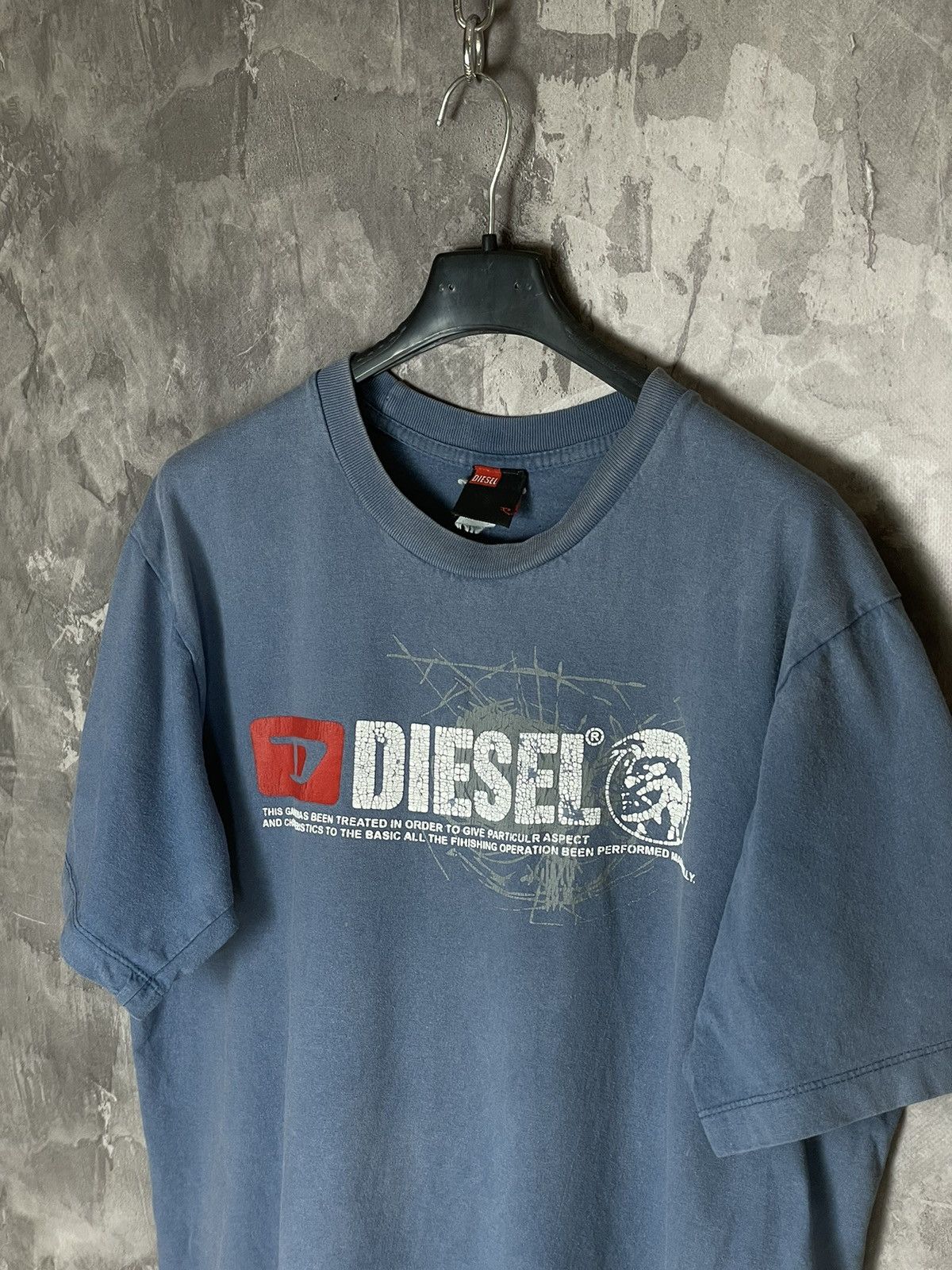 Diesel Diesel Big Logo Print Blue Faded Hype T-Shirt Y2K Vintage Size US M / EU 48-50 / 2 - 8 Thumbnail