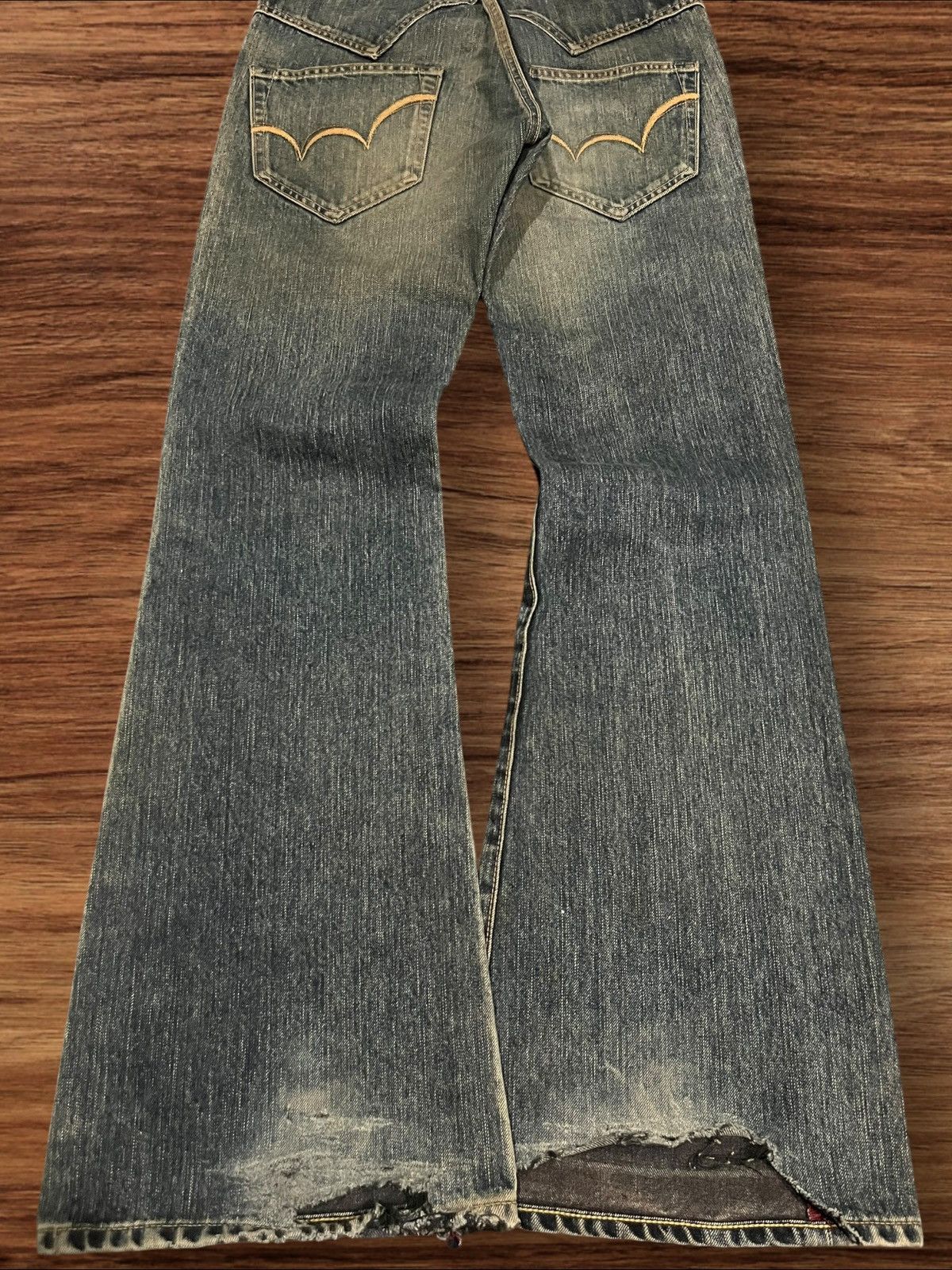 Edwin × If Six Was Nine × Le Grande Bleu (L.G.B.) ⚡️Flare⚡️Vintage Edwin 503SS3 Grunge Style Mud Washed Jeans Size US 29 - 13 Thumbnail