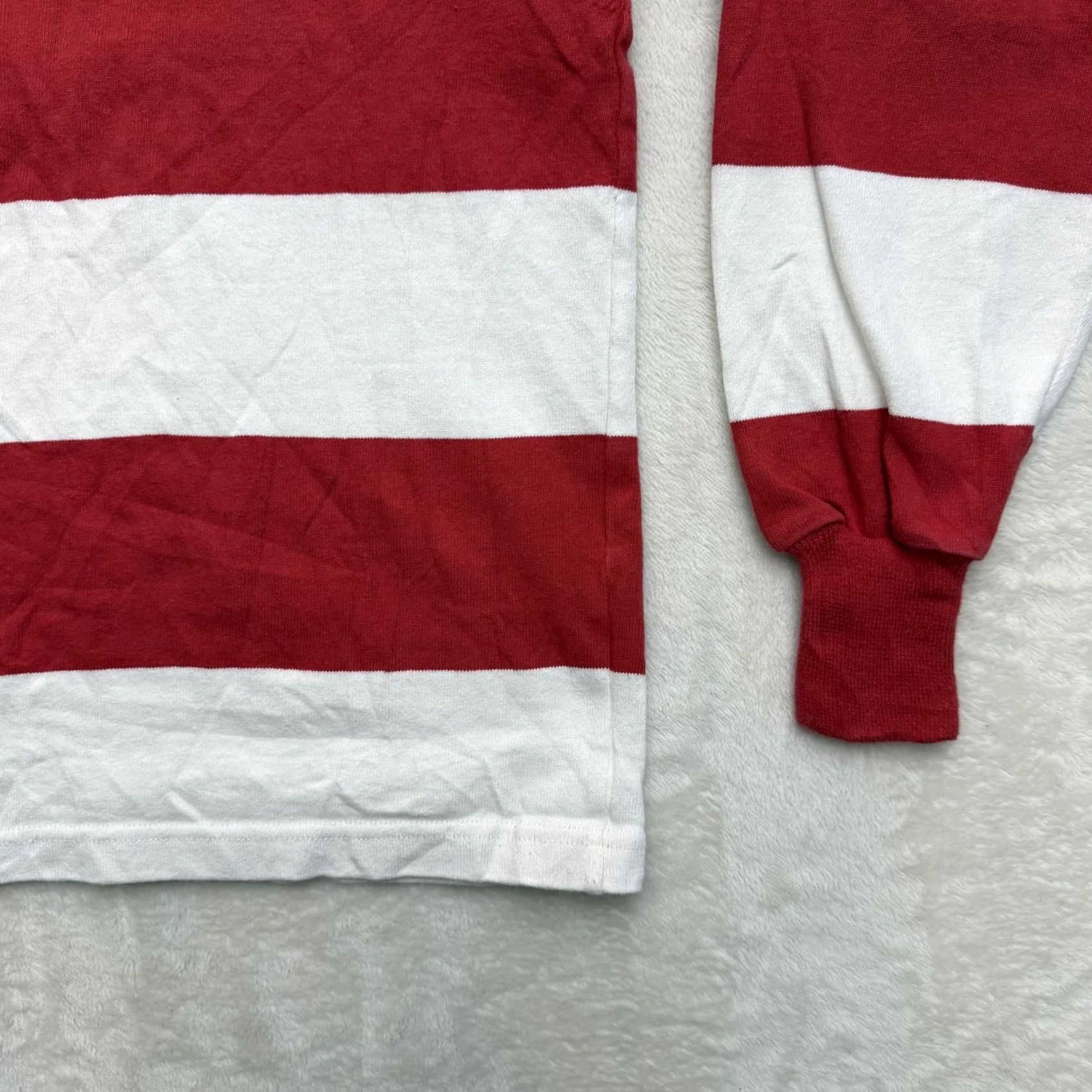Barbarian Barbarian Rugby Polo Shirt Mens Small Red White Stripe Long Sleeve Cotton Canada Size US S / EU 44-46 / 1 - 6 Thumbnail