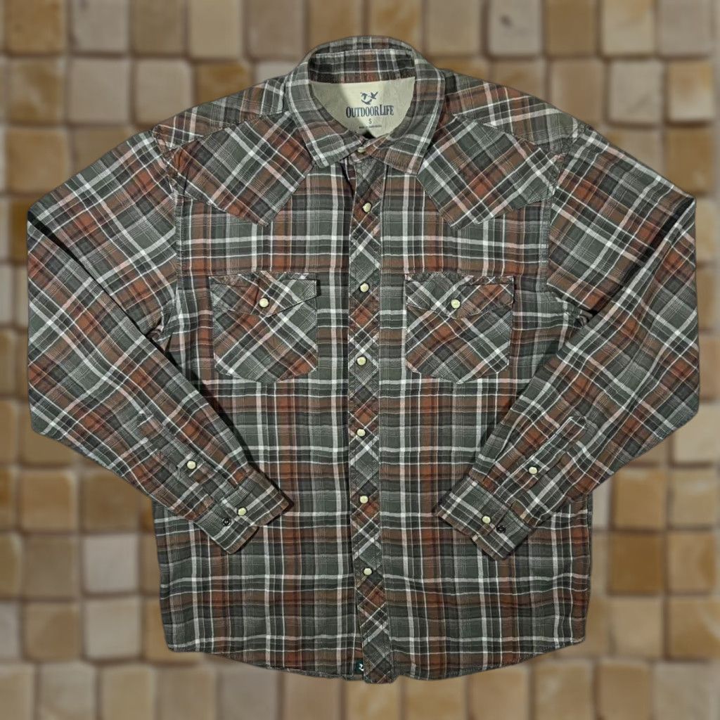 Vintage Outdoor Life Cowboy Western Plaid Check Popper Long Sleeve Shirt Small Medium Mens Shirt PDF Size US S / EU 44-46 / 1 - 1 Thumbnail