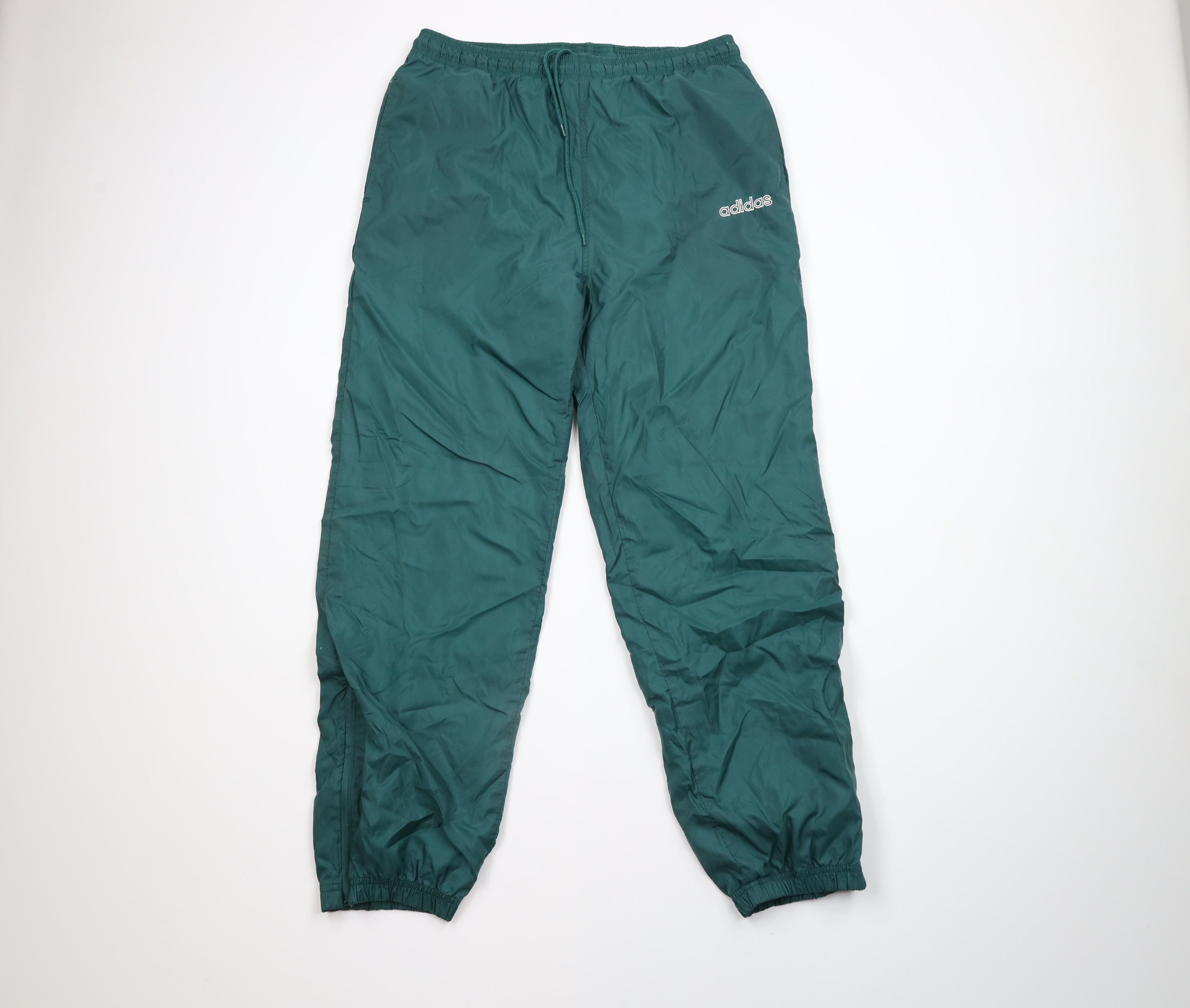 Adidas × Vintage Vintage 90s Adidas Lined Nylon Joggers Jogger Pants Green Size 30 - 1 Thumbnail