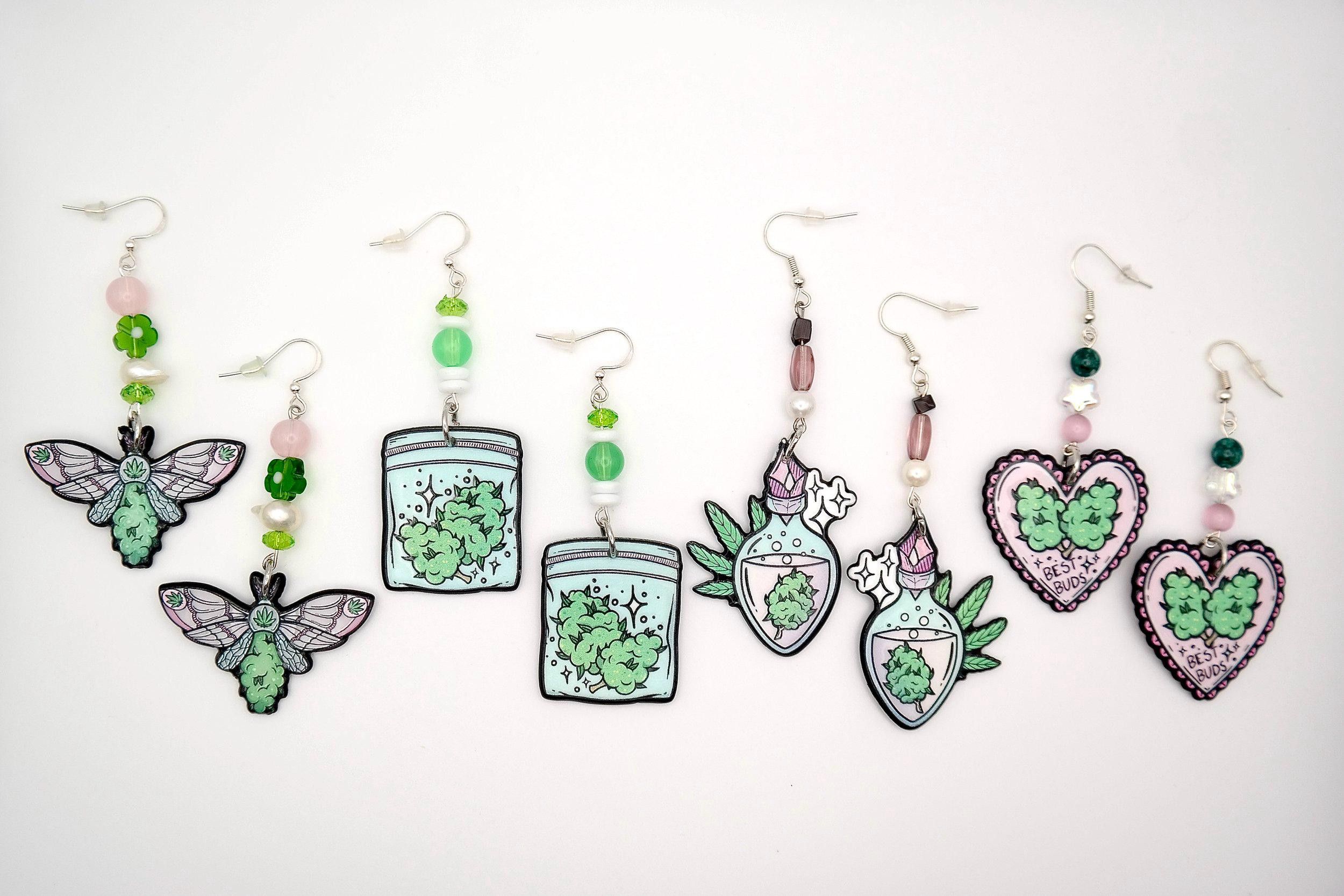 Handmade Magical 420 Flower Earrings Size ONE SIZE - 1 Thumbnail