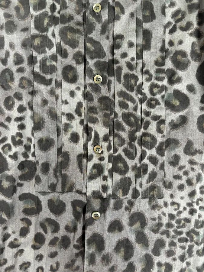 Dries Van Noten Dries Van Noten Grey & Black Leopard Print Shirt Size US S / EU 44-46 / 1 - 9 Thumbnail