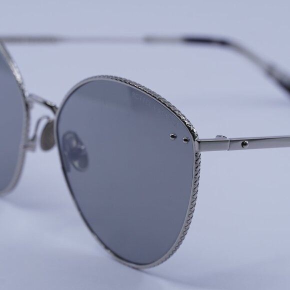 Bottega Veneta Bottega Veneta BV0259S 002 Sunglasses Silver Cat Eye Frame Size ONE SIZE - 8 Thumbnail