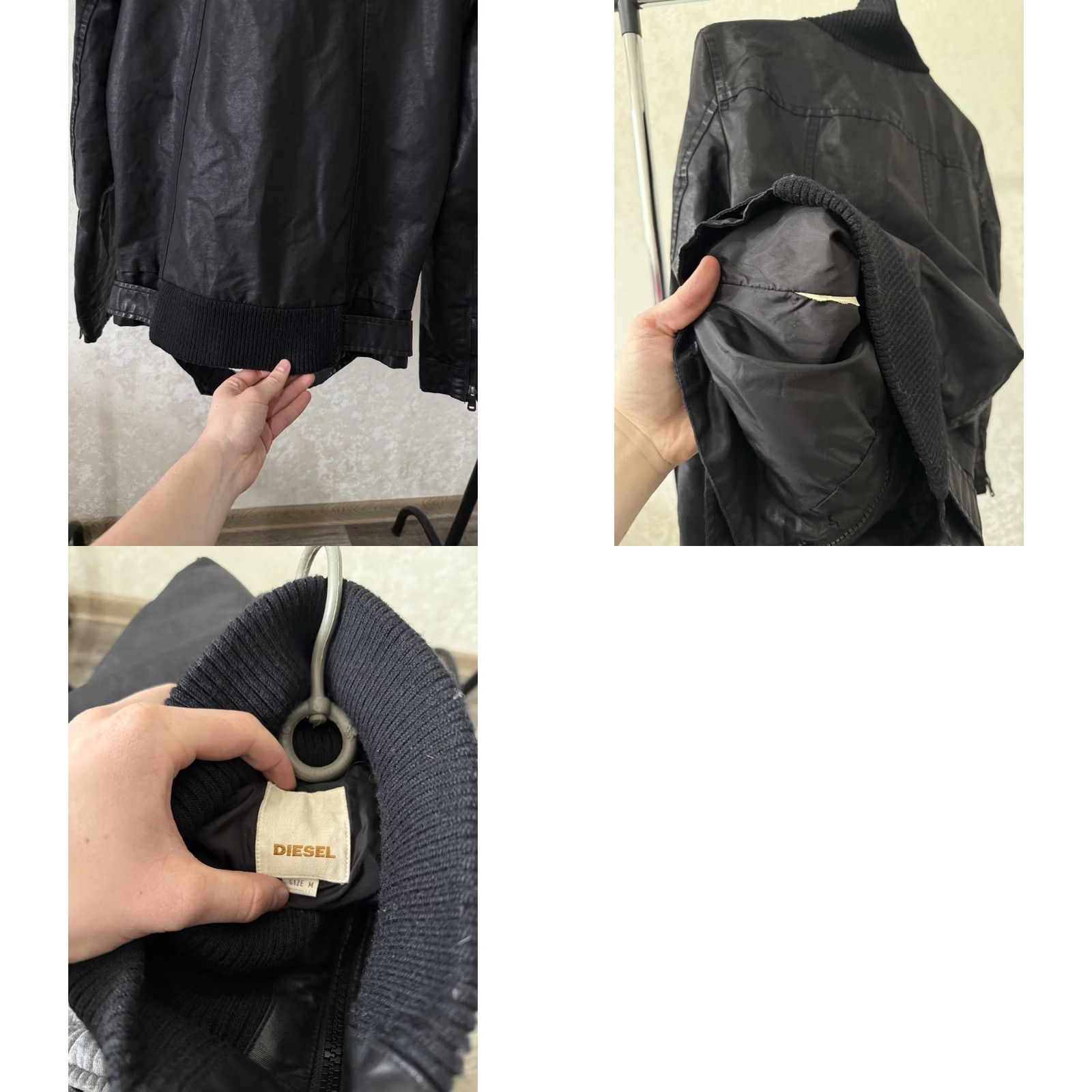 Diesel DIESEL LEATHER JACKET BLACK WOMEN’S VINTAGE STYLE MOTORCYCLE Jacket M Size M / US 6-8 / IT 42-44 - 9 Thumbnail