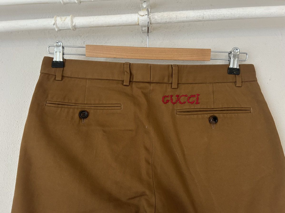 Gucci Gucci Slim-Fit Cotton Chinos with Embroidered Logo Size US 30 / EU 46 - 8 Thumbnail