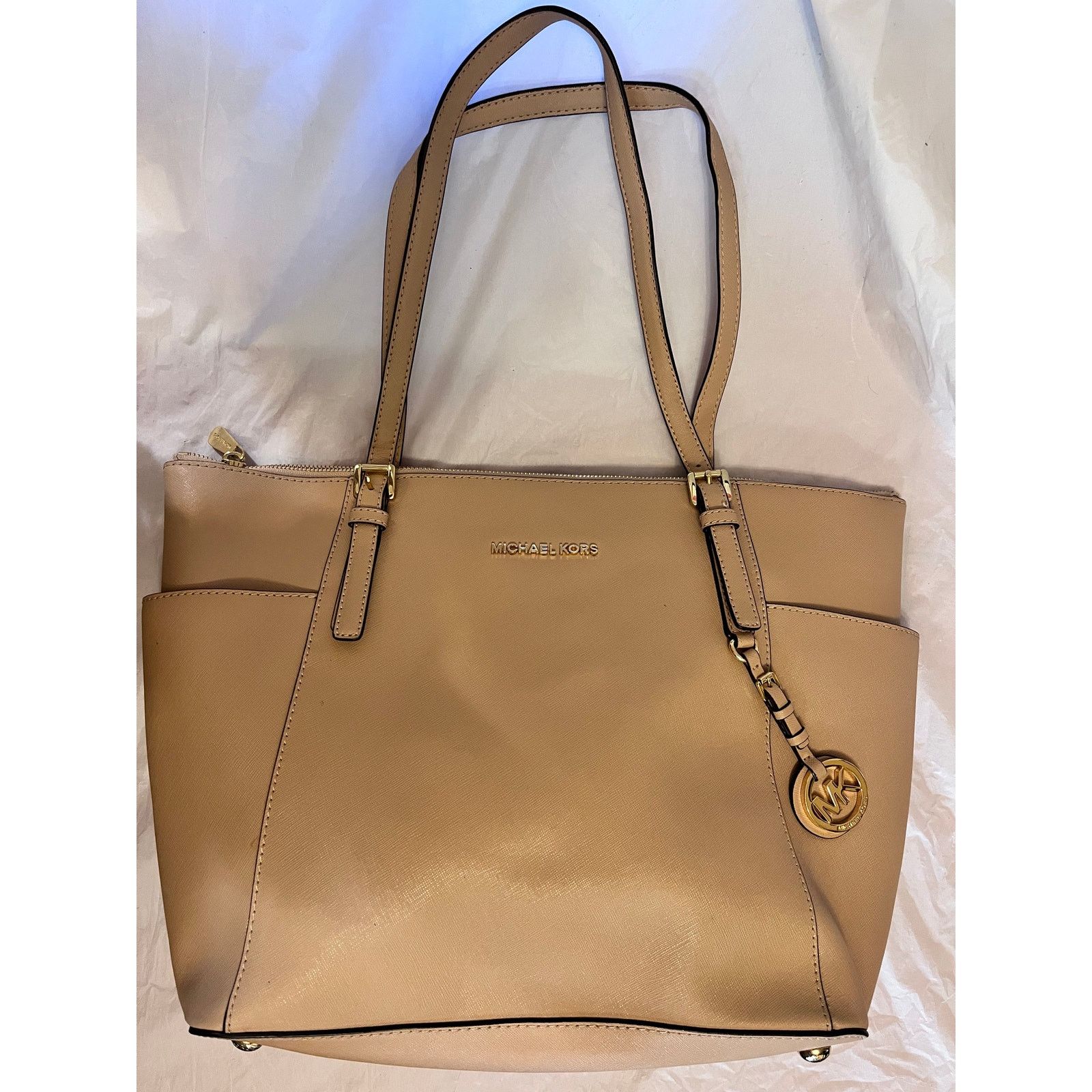 Michael Kors Michael Kors Jet Set Top Zip Tote Beige Large Shoulder Bag Size ONE SIZE - 12 Thumbnail