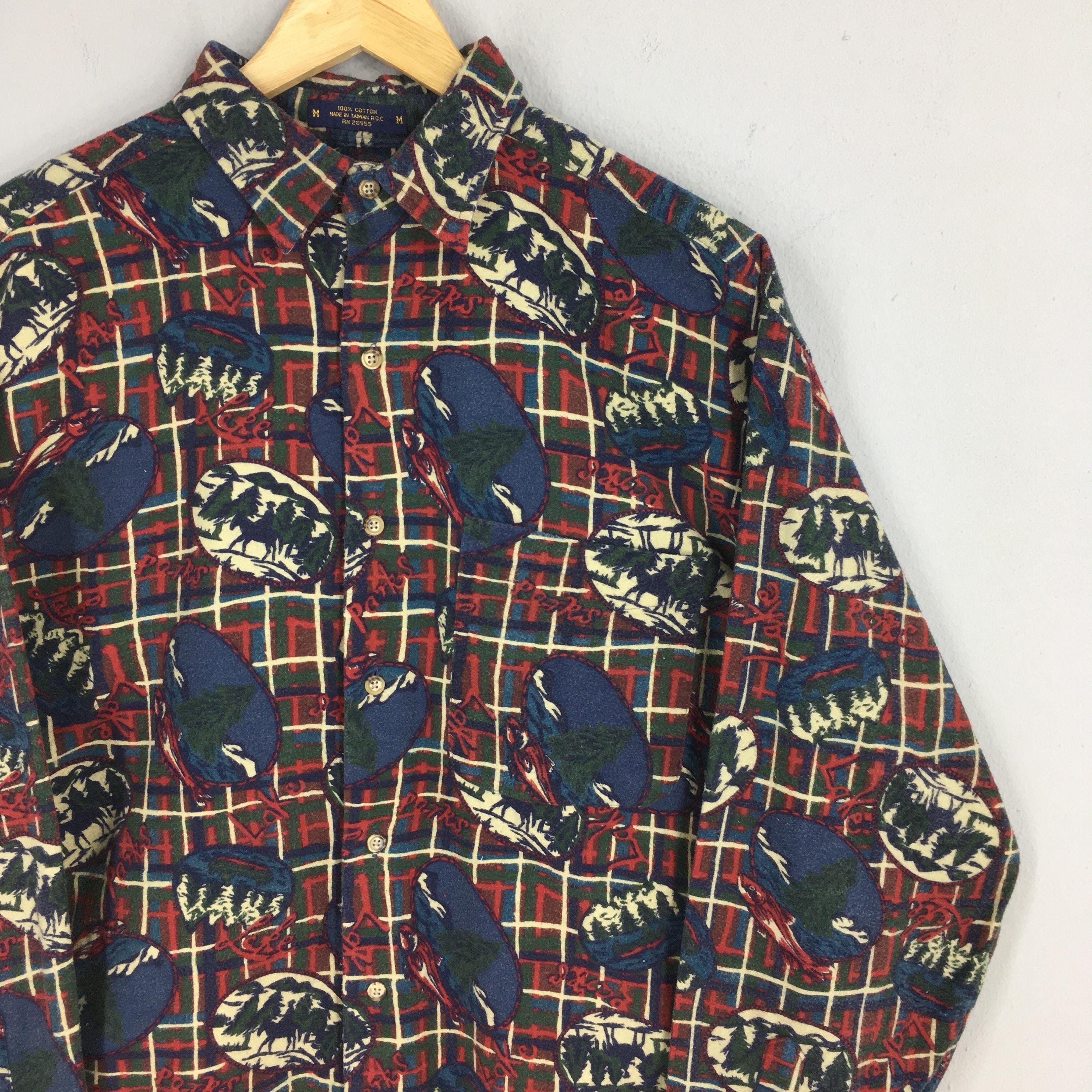 Vintage 1990's The Arrow Company Pop Art Flannel Shirt Medium Size US M / EU 48-50 / 2 - 2 Thumbnail