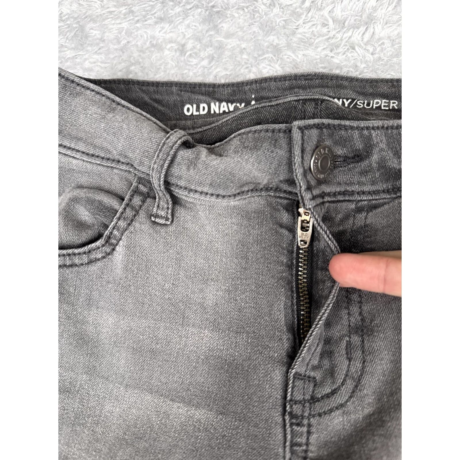 Old Navy Old Navy Jeans Womens Small Gray Super Skinny Mid Rise Stretch Denim Pants Size 27" / US 4 / IT 40 - 5 Thumbnail
