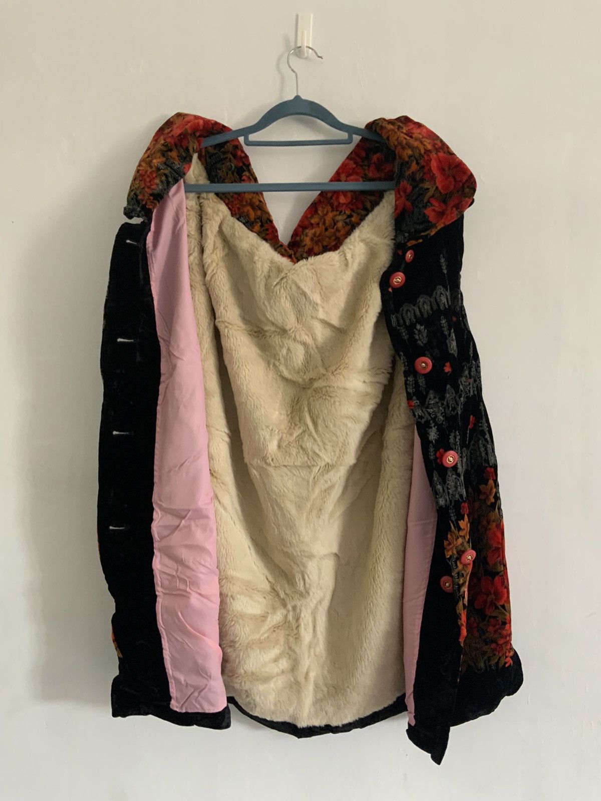 If Six Was Nine Velvet Mohair Fur Flower Art Long Vest Size US L / EU 52-54 / 3 - 7 Thumbnail