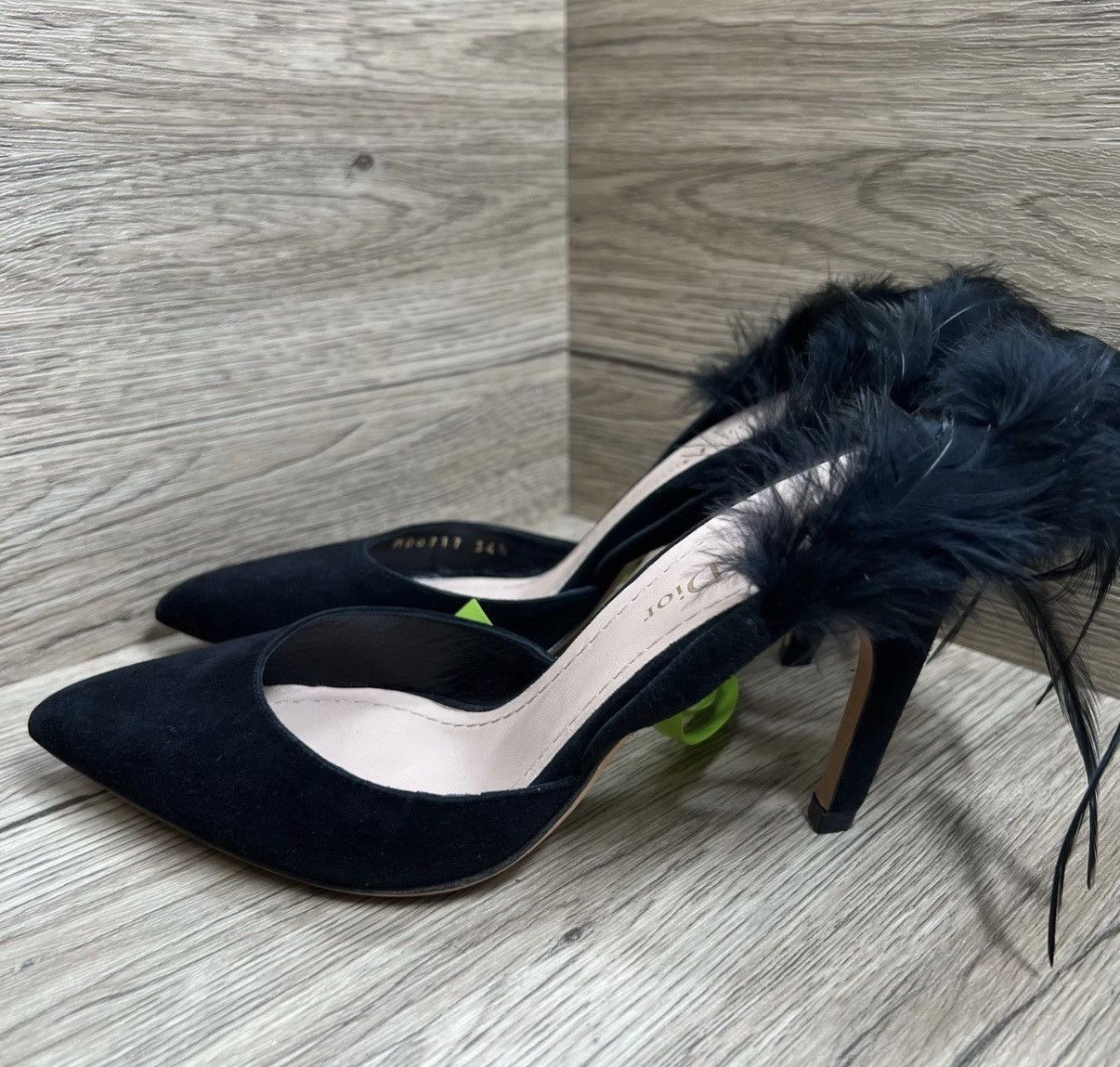 Dior Dior Black Feather High Heels J41 Size US 4.5 / IT 34.5 - 1 Thumbnail