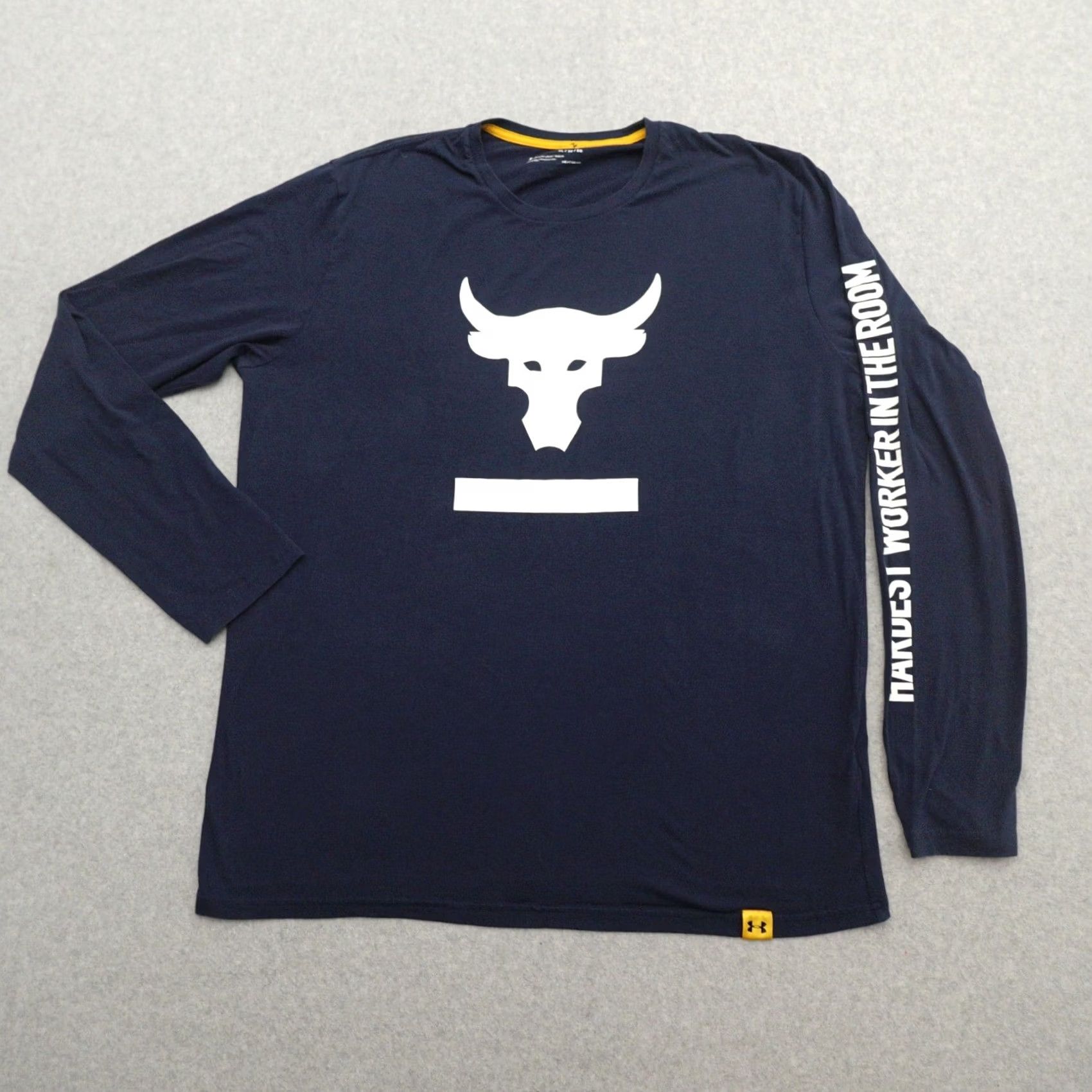 Under Armour Under Armour Project Rock T-Shirt Mens XL Navy Long Sleeve HeatGear Active Size US XL / EU 56 / 4 - 2 Thumbnail