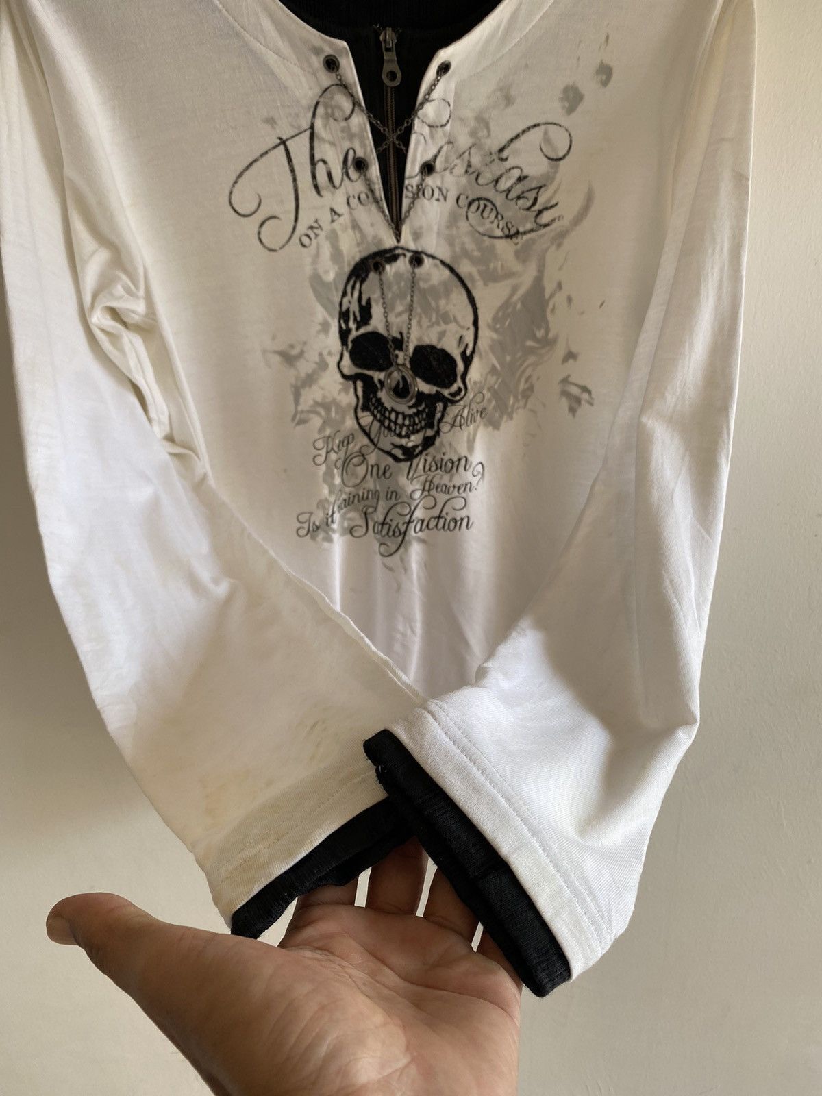Hysteric Glamour Vintage y2k Spinash Double Layers Skull Necklace Long Shirt Size US L / EU 52-54 / 3 - 4 Thumbnail