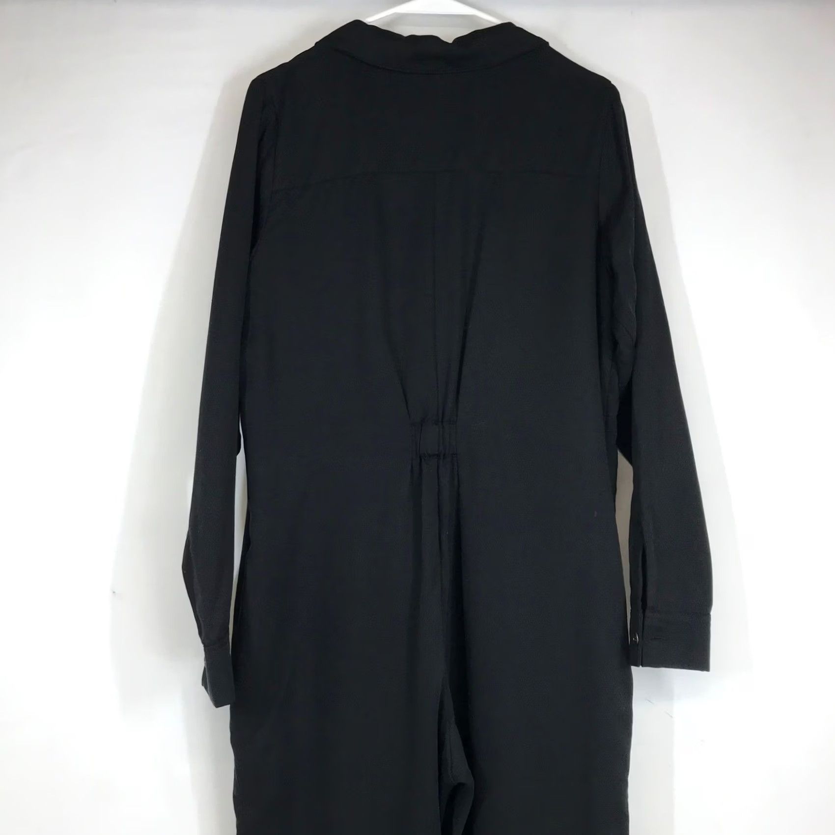 Vintage Smash + Tess Jumpsuit Romper Womens M Black Tencel Zip Front Long Sleeve Utility Size M / US 6-8 / IT 42-44 - 5 Thumbnail