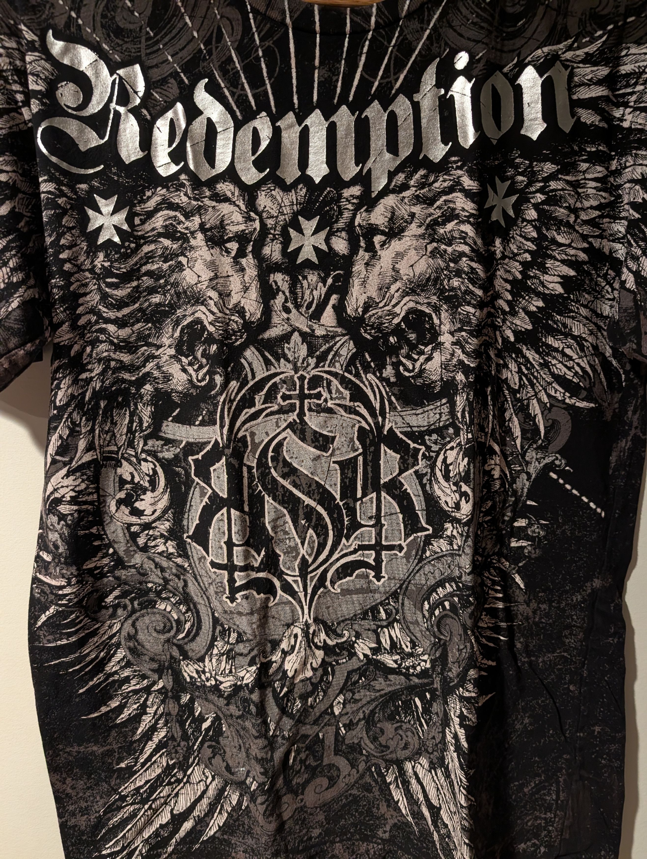 Raw State Vintage Raw State Redemption Winged Lions T-Shirt Y2K Gothic Size US L / EU 52-54 / 3 - 2 Thumbnail