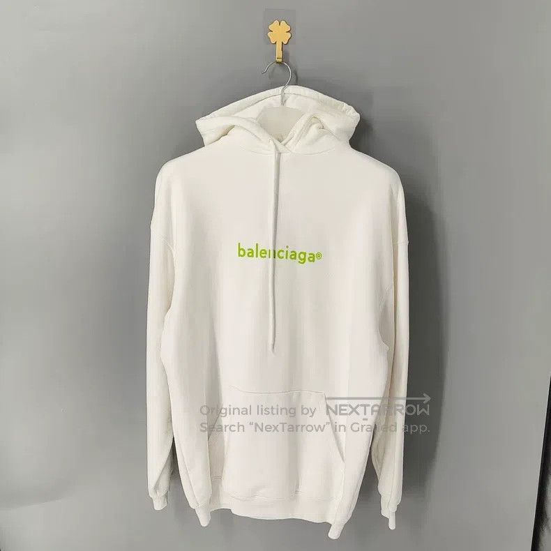 Balenciaga Balenciaga White Printed Logo Hoodie Size US XS / EU 42 / 0 - 1 Thumbnail