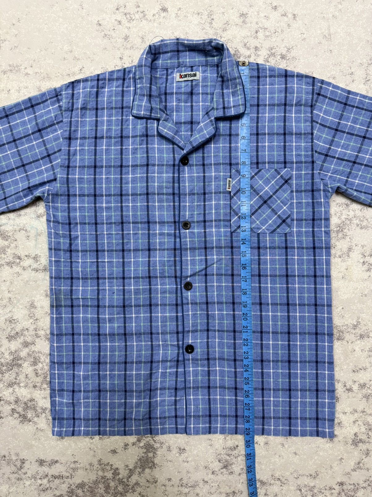 Kansai Yamamoto Kansai Bule Plaid Cotton Flannel pyjama Button Up Size US L / EU 52-54 / 3 - 14 Thumbnail