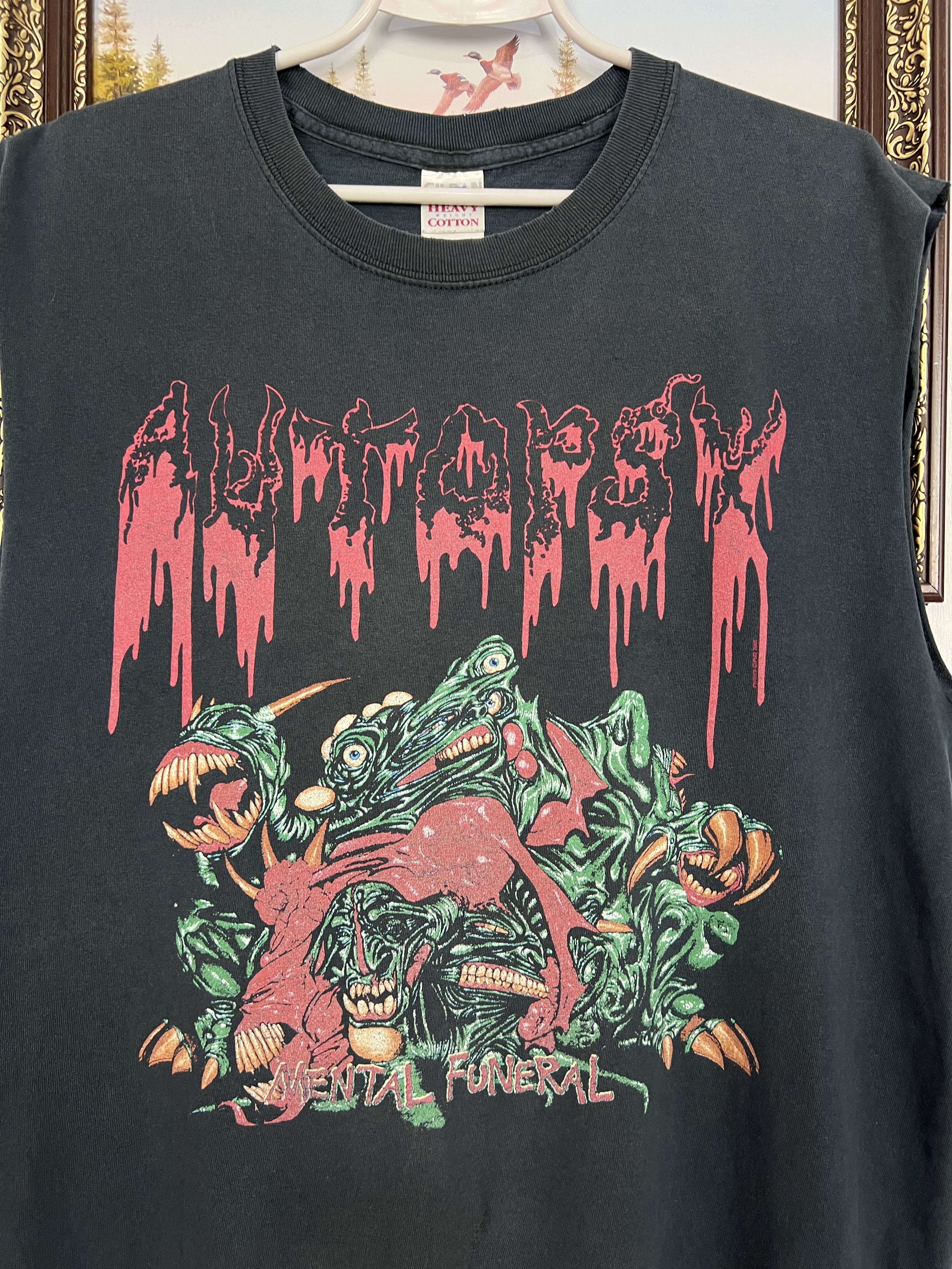 Vintage Vintage Autopsy Mental Funeral Death Metal Over Print Vest Size US L / EU 52-54 / 3 - 3 Thumbnail