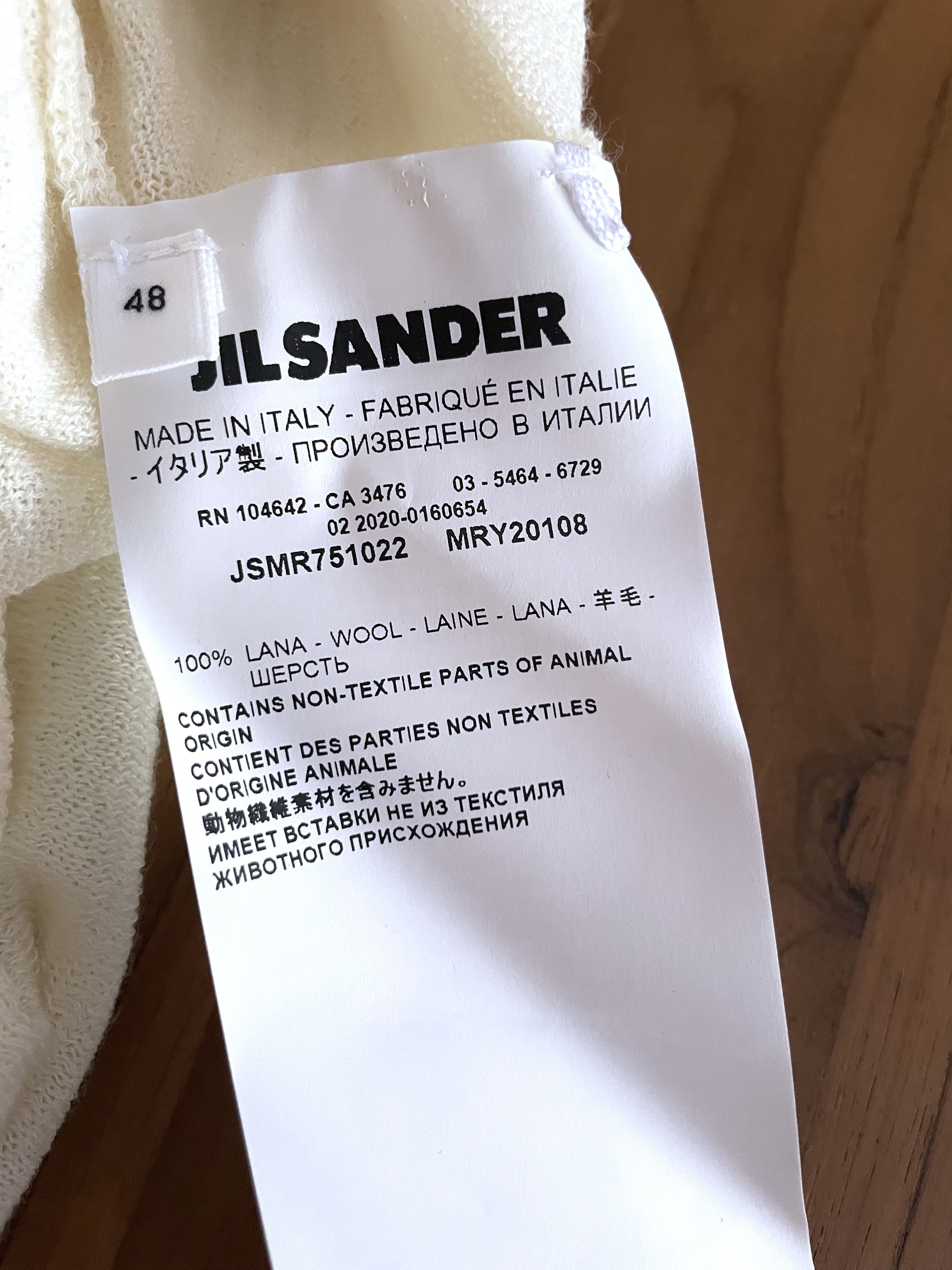 Jil Sander CHEVRON LADDER STITCHED OFF WHITE WOOL POLO SWEATER Size US M / EU 48-50 / 2 - 10 Thumbnail