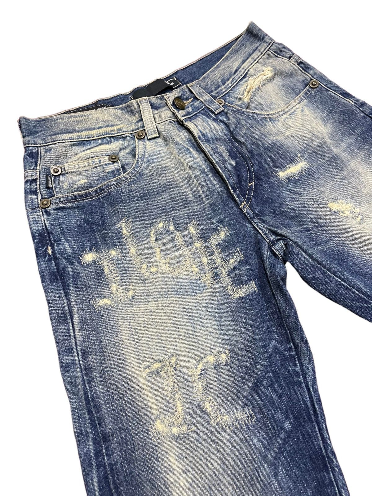 image of I Love Jc Just Cavalli Silver Distressed Denim in Blue, Men's (Size 28)