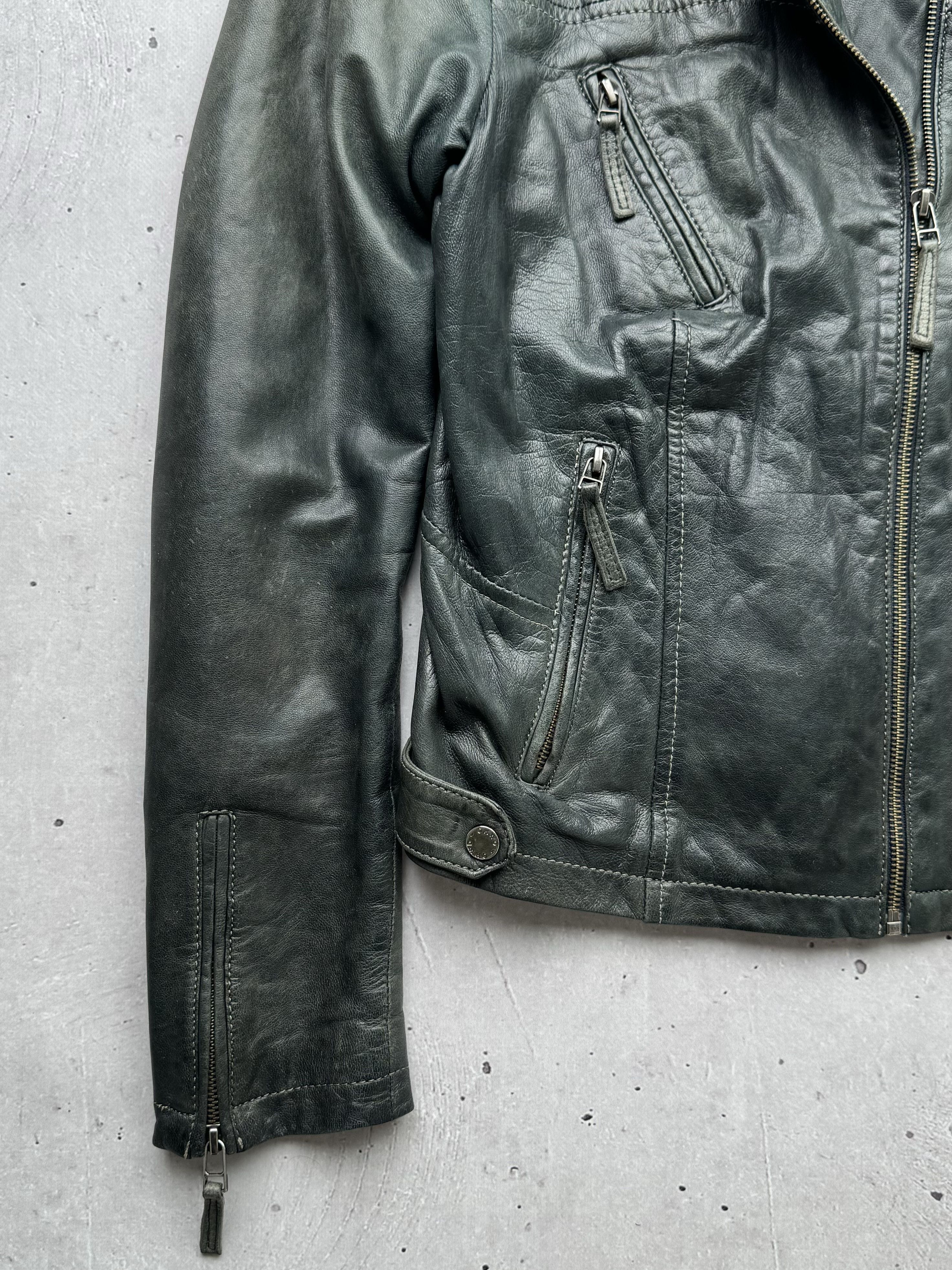 Genuine Leather Vintage Multi Zipped Sheep Leather Jacket Size M / US 6-8 / IT 42-44 - 4 Thumbnail