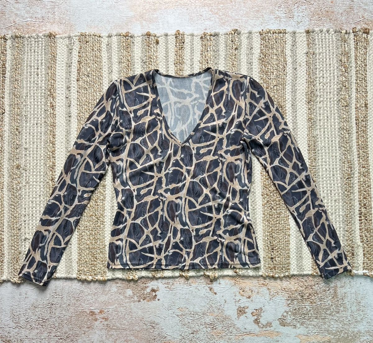20471120 × Vintage Vintage abstract mesh long sleeve Size S / US 4 / IT 40 - 1 Thumbnail