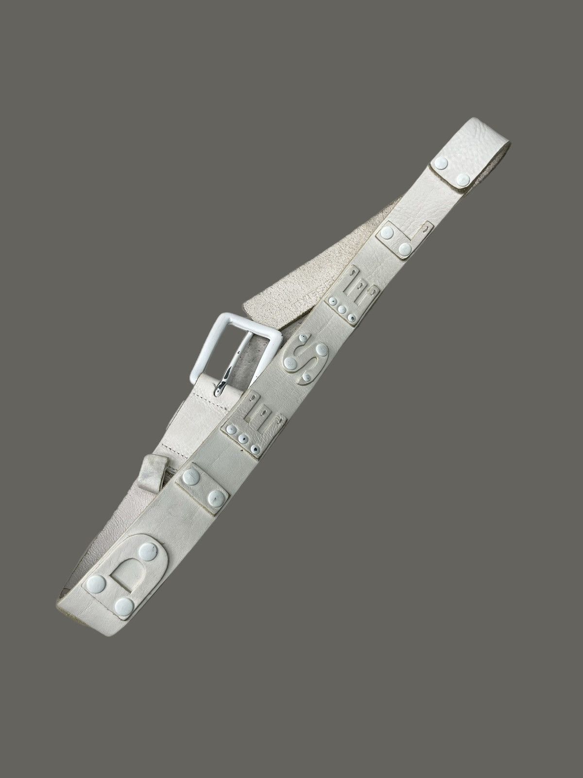 Diesel Diesel white leather belt Y2K big logo industrial style 90s Size ONE SIZE - 12 Thumbnail