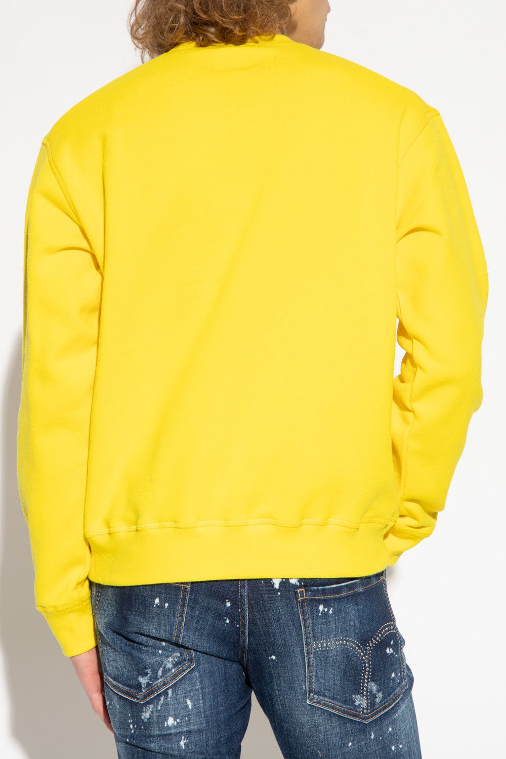 Dsquared2 DSQUARED2 yellow Icon logo print cotton sweatshirt XXL Size US XXL / EU 58 / 5 - 4 Thumbnail