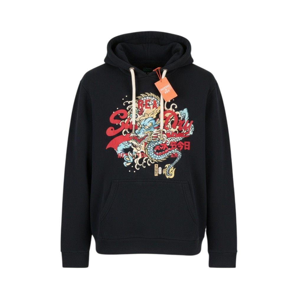 Superdry TOKYO VL M Black Logo Kangaroo Hoodie 87126 Size US M / EU 48-50 / 2 - 1 Thumbnail