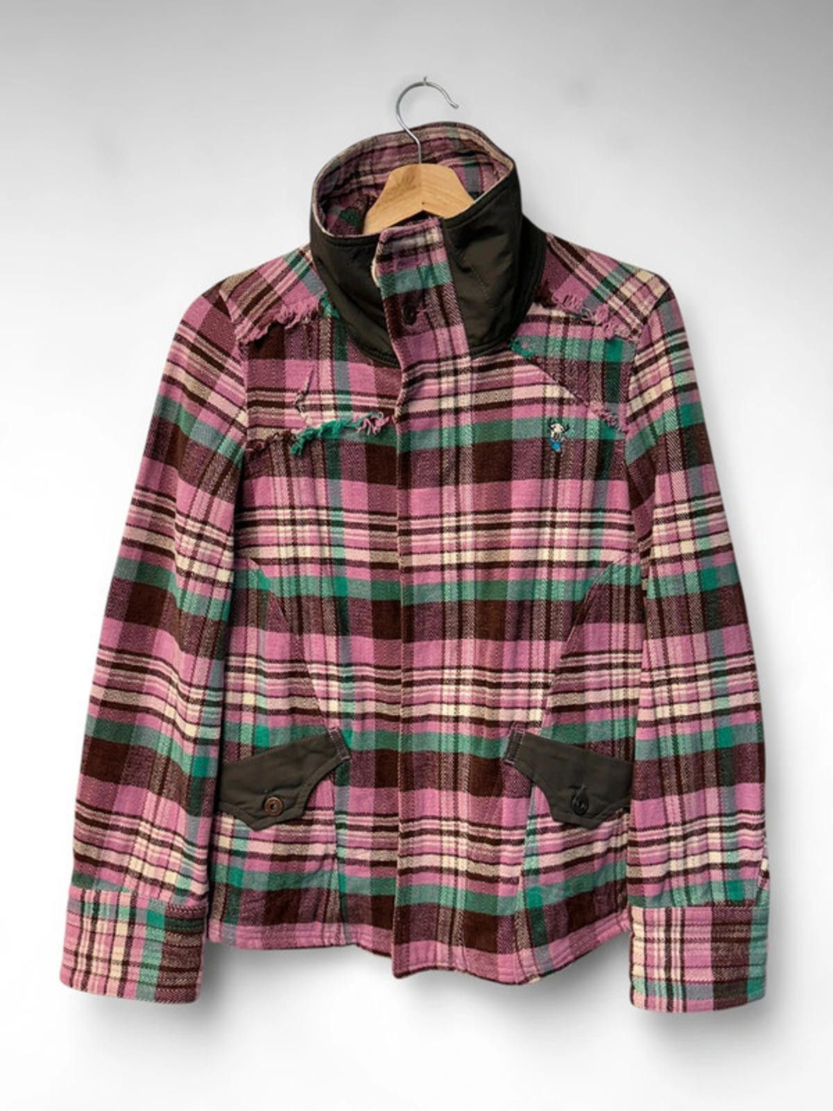Diesel Diesel Plaid Herringbone Y2K Utility Jacket Small Pink Size S / US 4 / IT 40 - 1 Thumbnail
