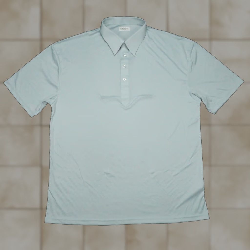 CO VINTAGE Collars & Co Shirt Mens XXL Light Blue Performance Polo Short Sleeve Stretch 2XL Size US XXL / EU 58 / 5 - 1 Thumbnail